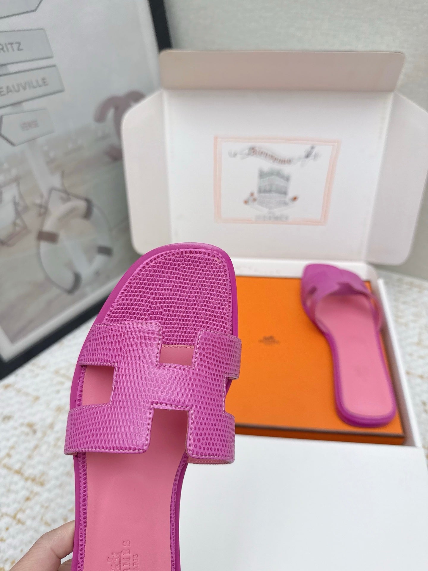 HM 26ss Oran Sandals Purple Cowhide 625044