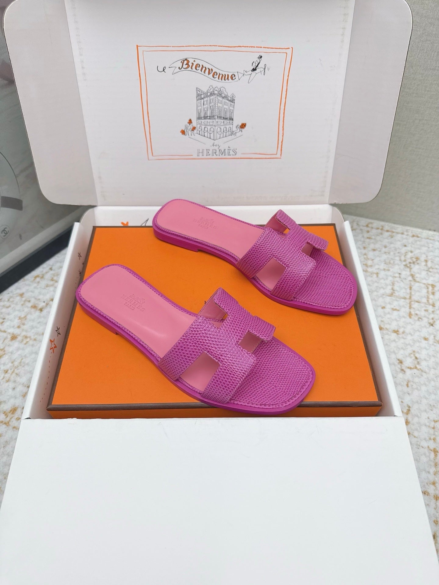 HM 26ss Oran Sandals Purple Cowhide 625044