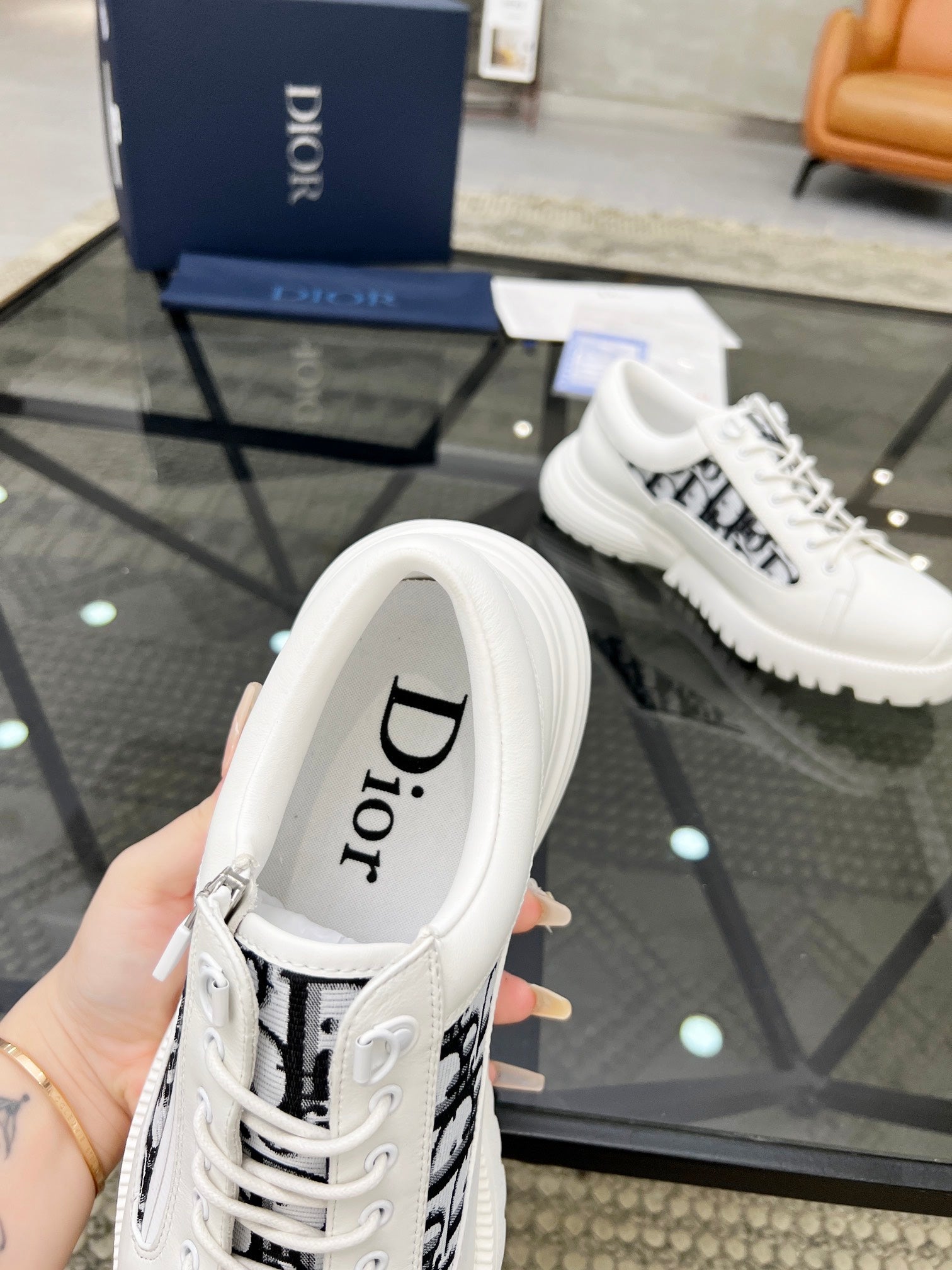 CD COMBAT DERBY SHOE WHITE CALFSKIN