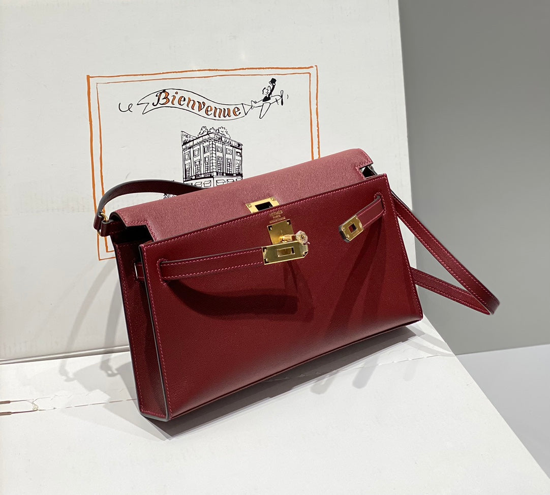 HM Kelly Elan 27cm Red Leather Ghw