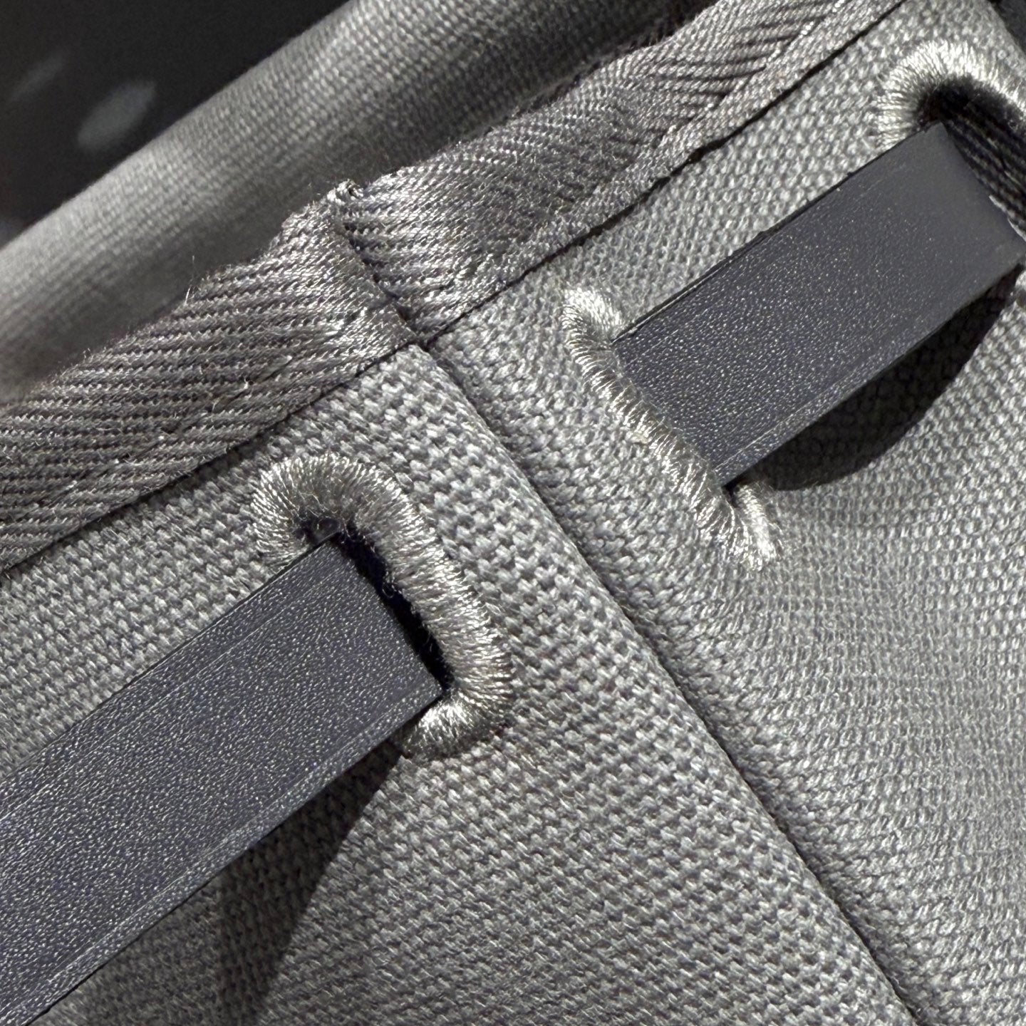 HM Mini Herbag Silver Buckle 20 Gray Canvas and Hunter Cowhide 243265