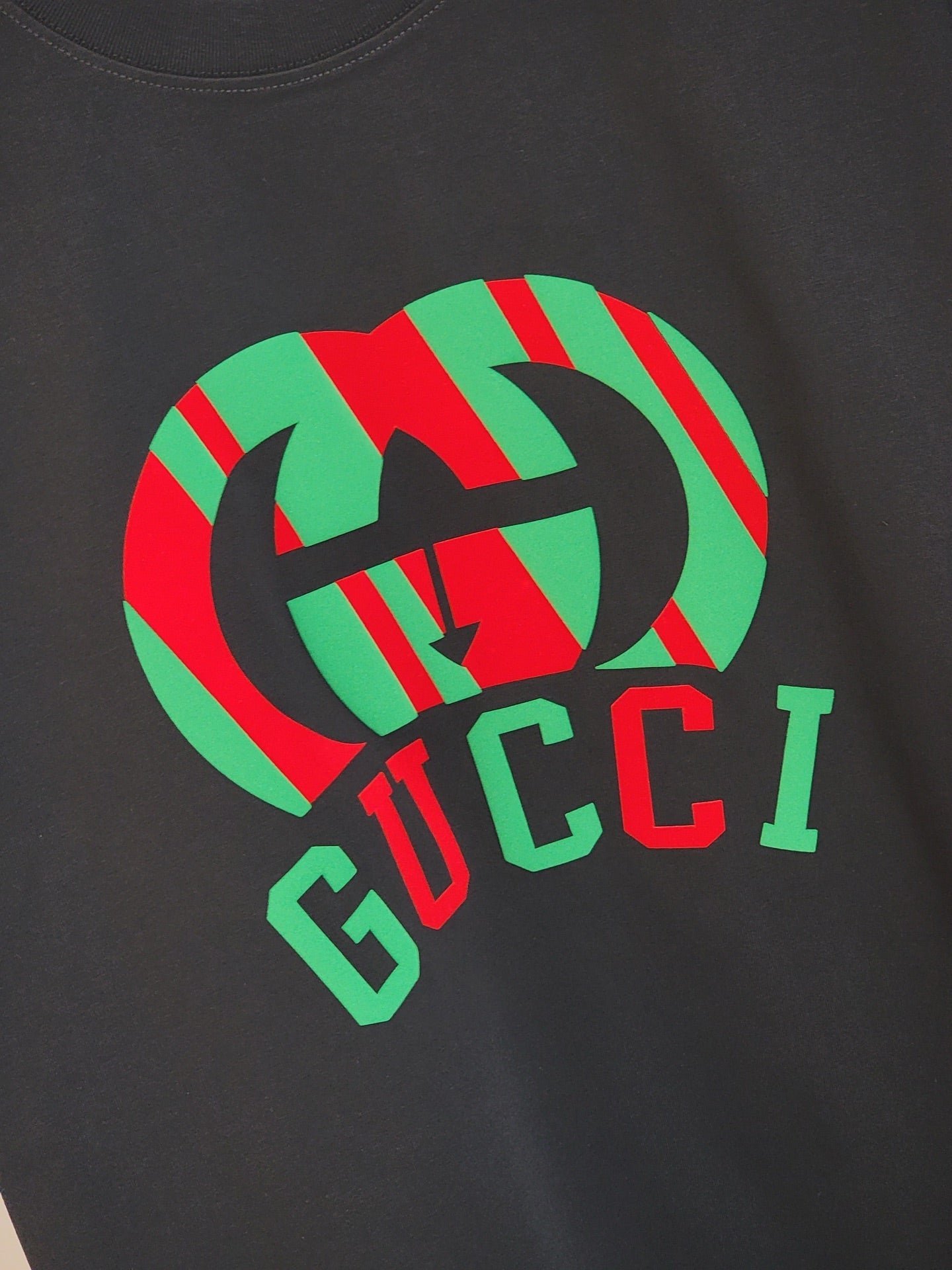 GC 2026 Men's 3D Letter T-Shirt Red And Green Cotton Fabric 699235