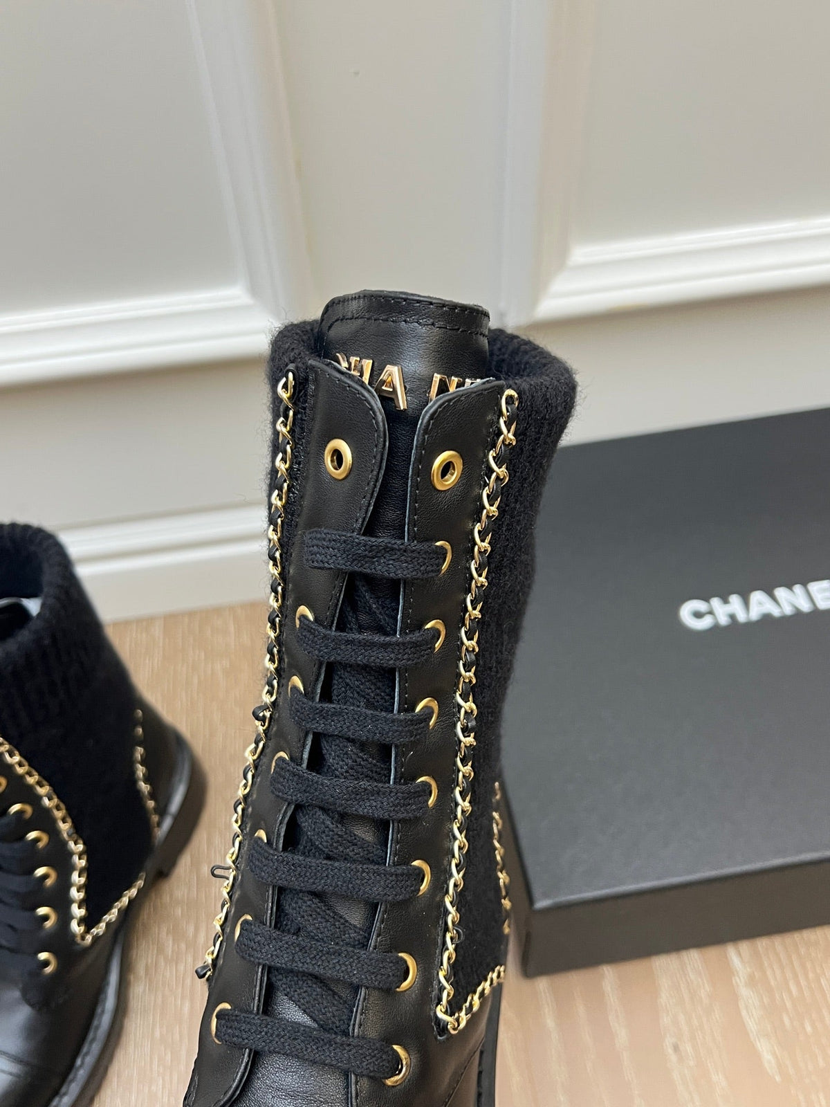 Chanel 2026 Double C Ankle Boots Wool Leather 194056