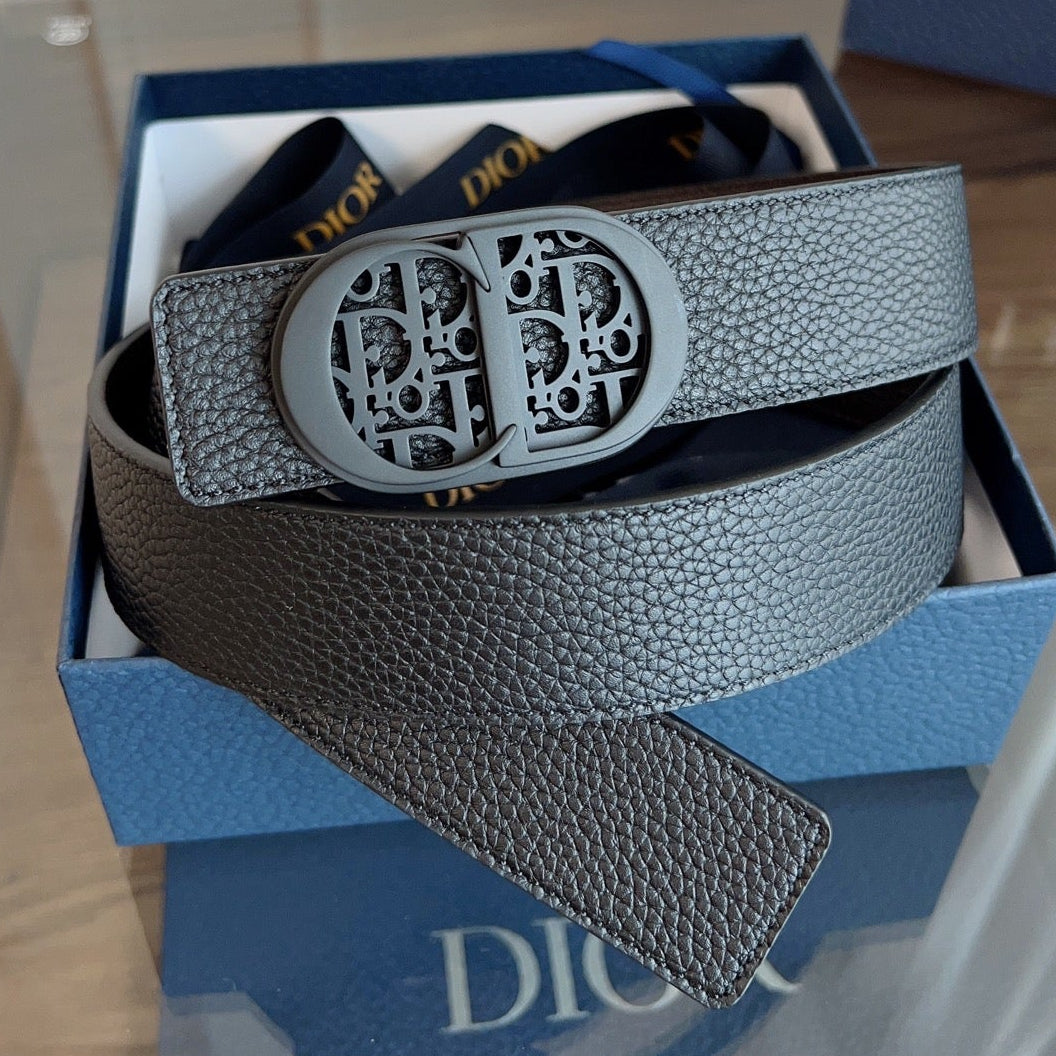 Dior 2026 Oblique CD Buckle Belt 35mm Black Leather 189408