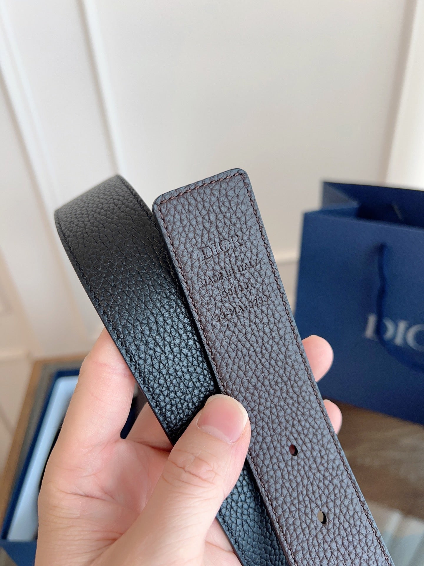 Dior 2026 Oblique CD Buckle Belt 35mm Black Leather 189408