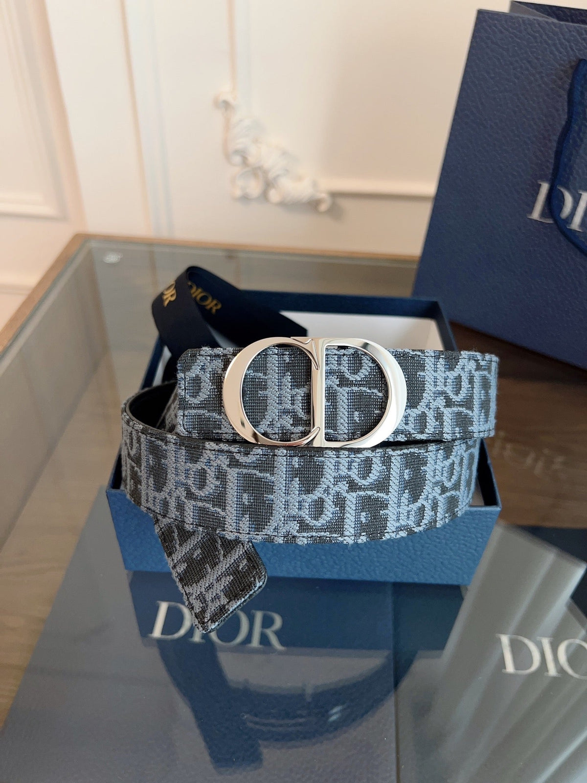 Dior 2026 Oblique Waist Belt 35mm Canvas 189414