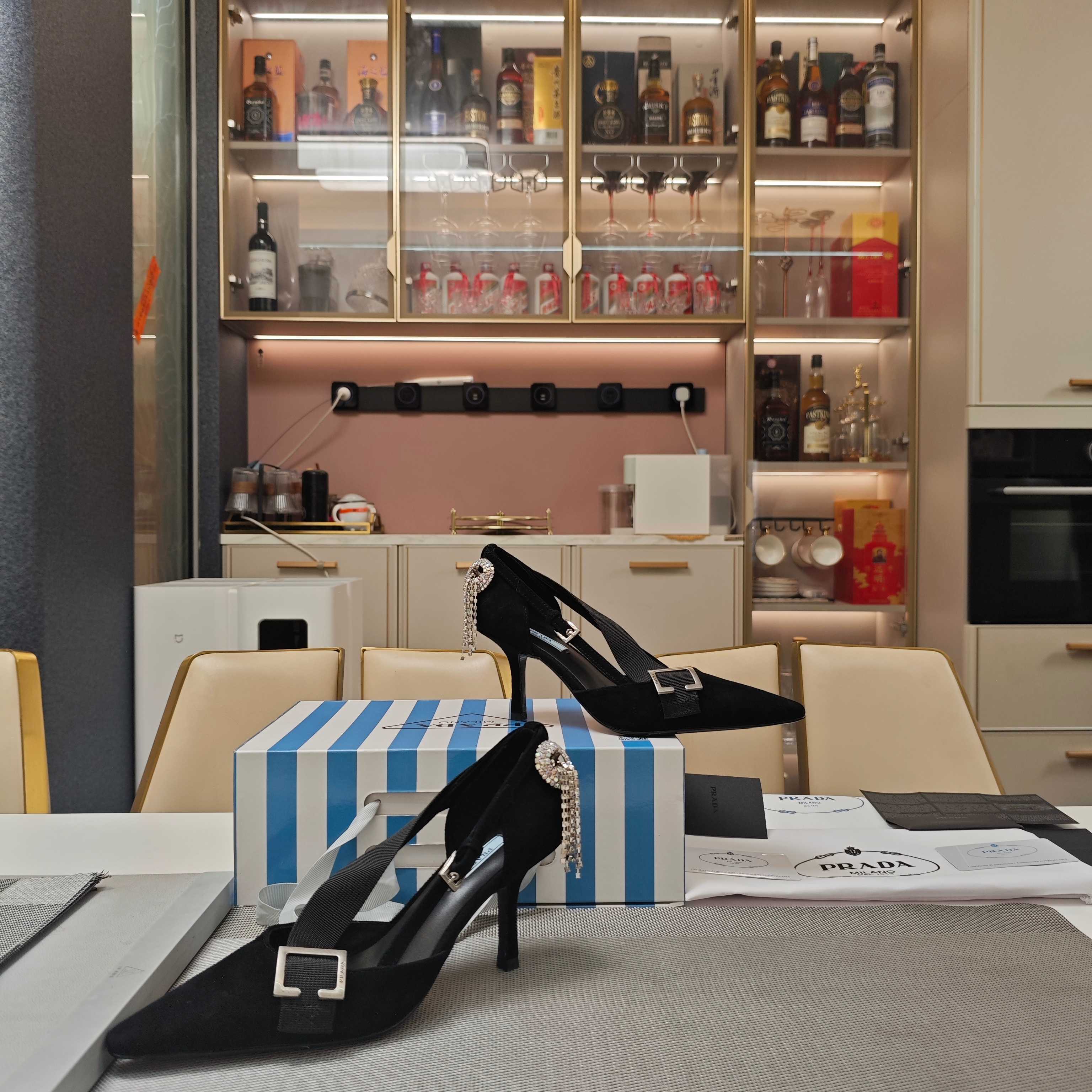 PRA 26S High Heel Pump 70 Black Velvet 630562