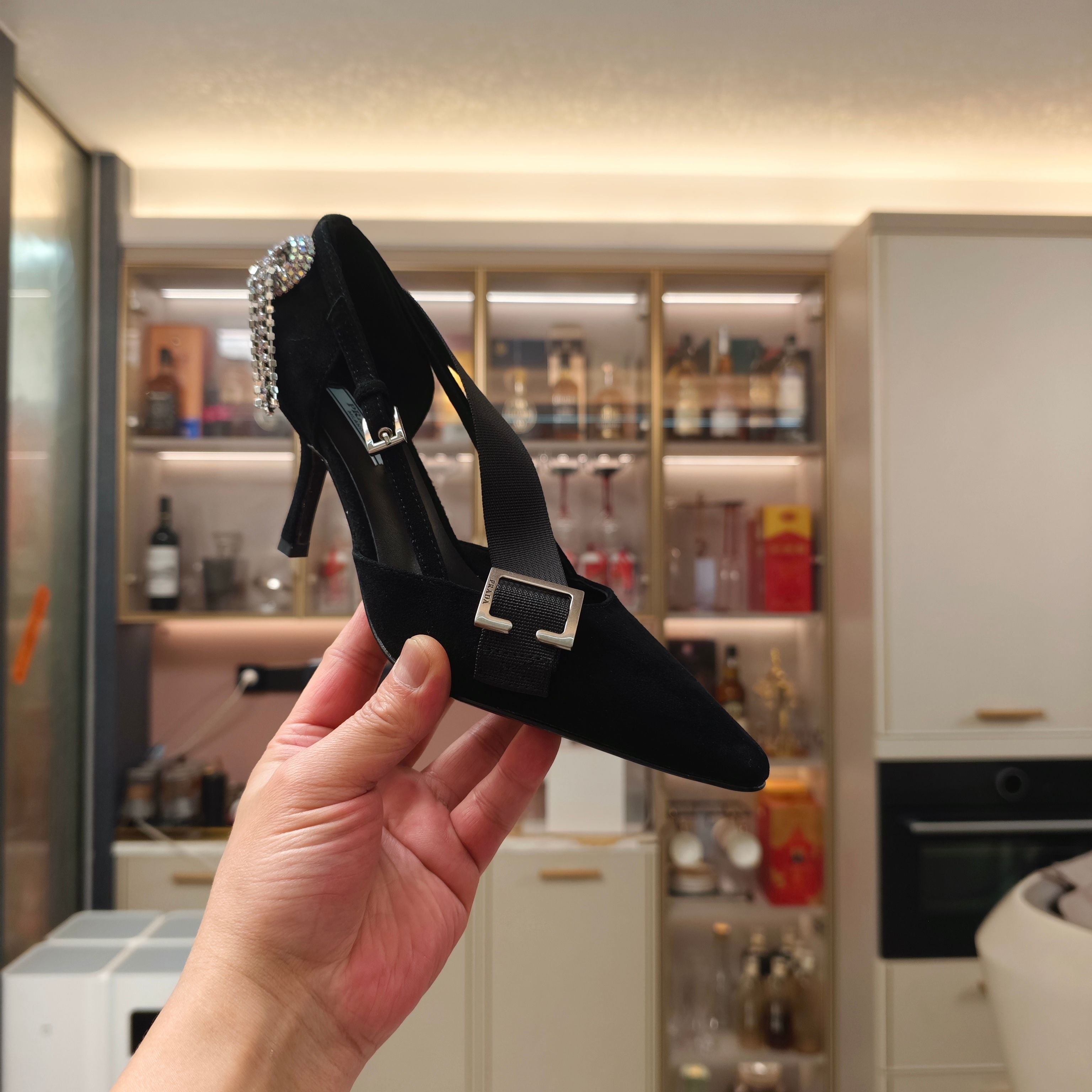 PRA 26S High Heel Pump 70 Black Velvet 630562