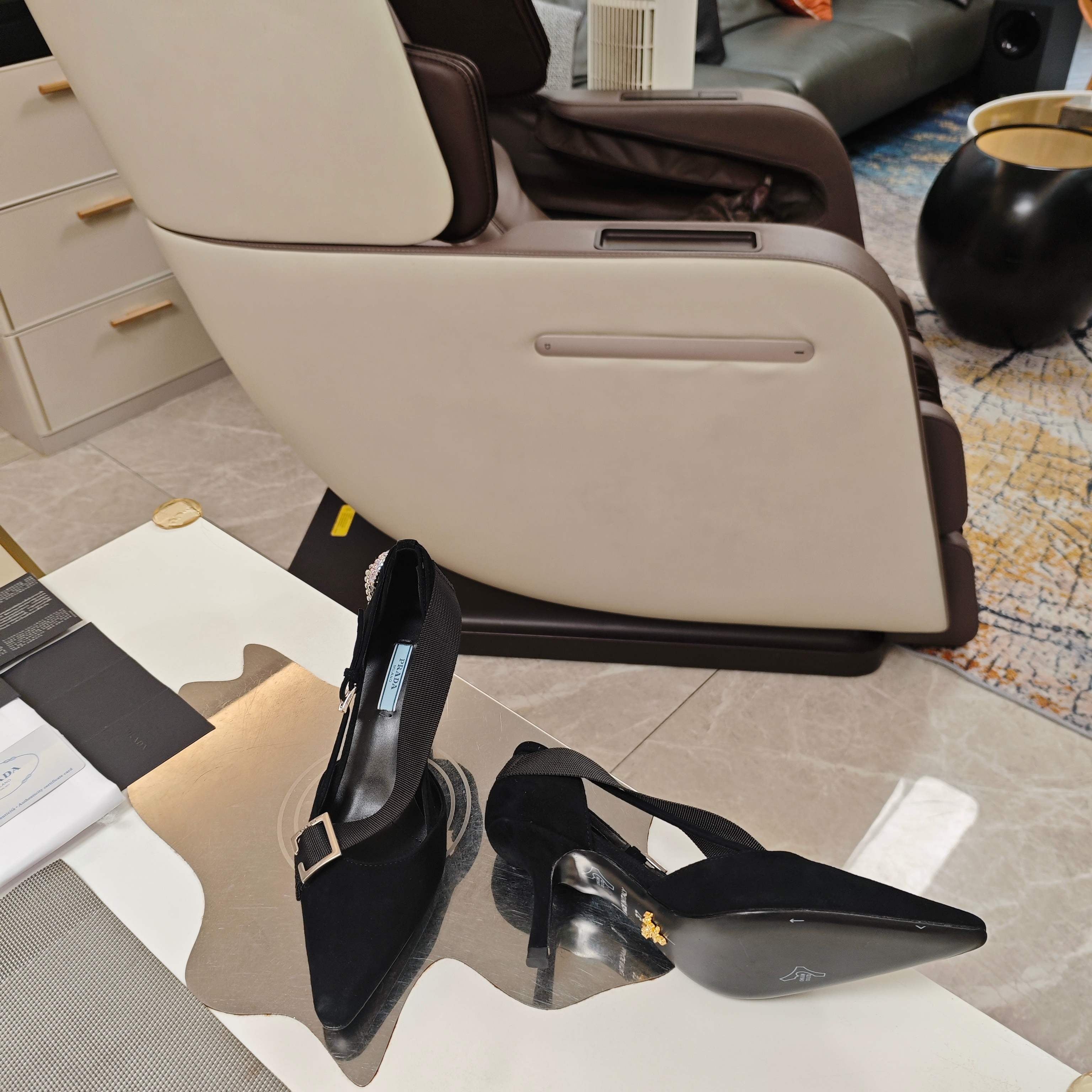 PRA 26S High Heel Pump 70 Black Velvet 630562