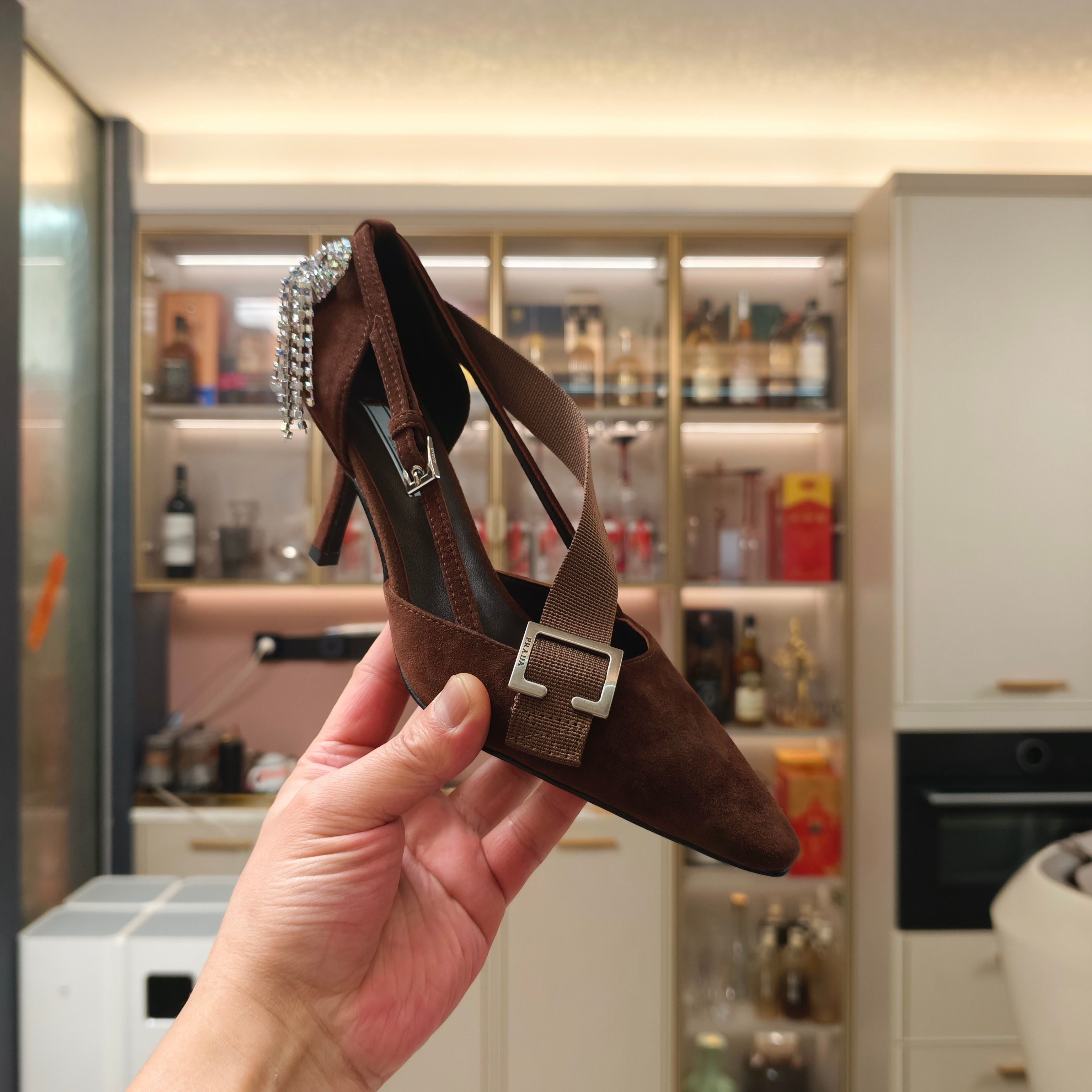 PRA 26S High Heel Pump 70 Brown Velvet 630563