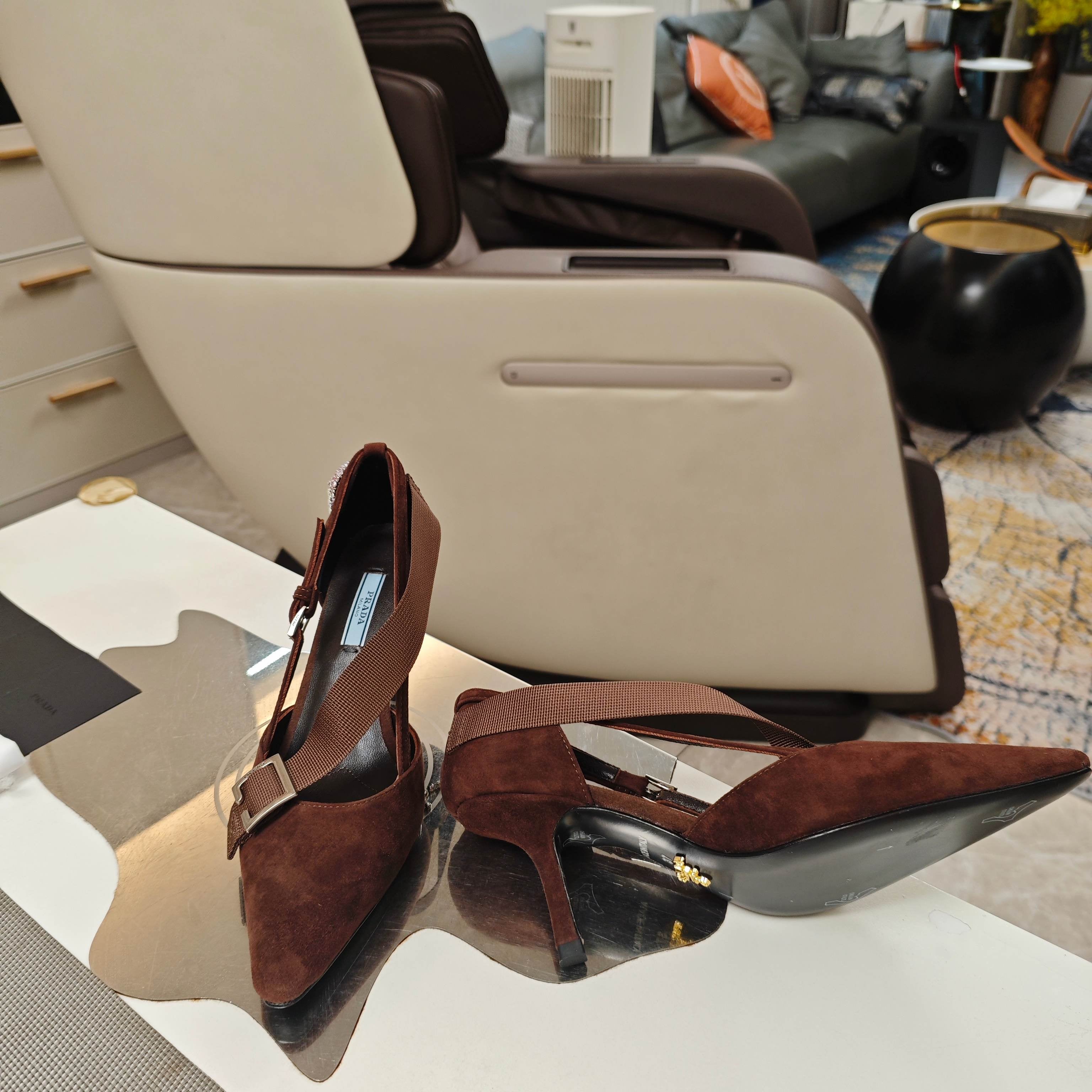 PRA 26S High Heel Pump 70 Brown Velvet 630563