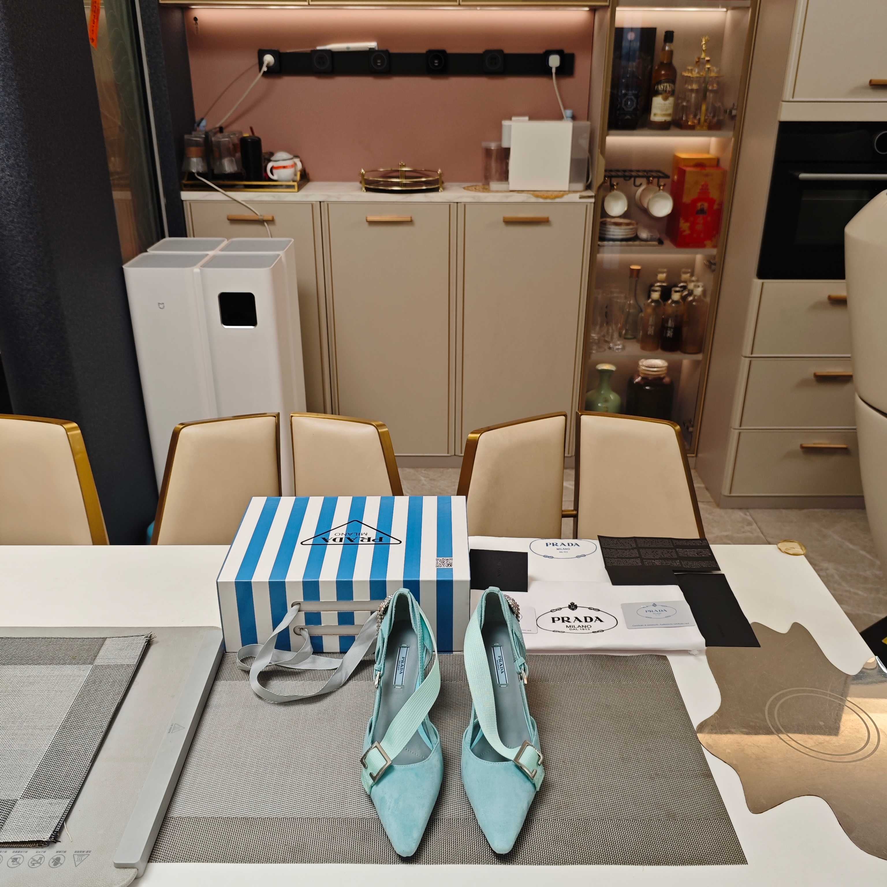 PRA 26S High Heel Pump 70 Baby Blue Suede 630565