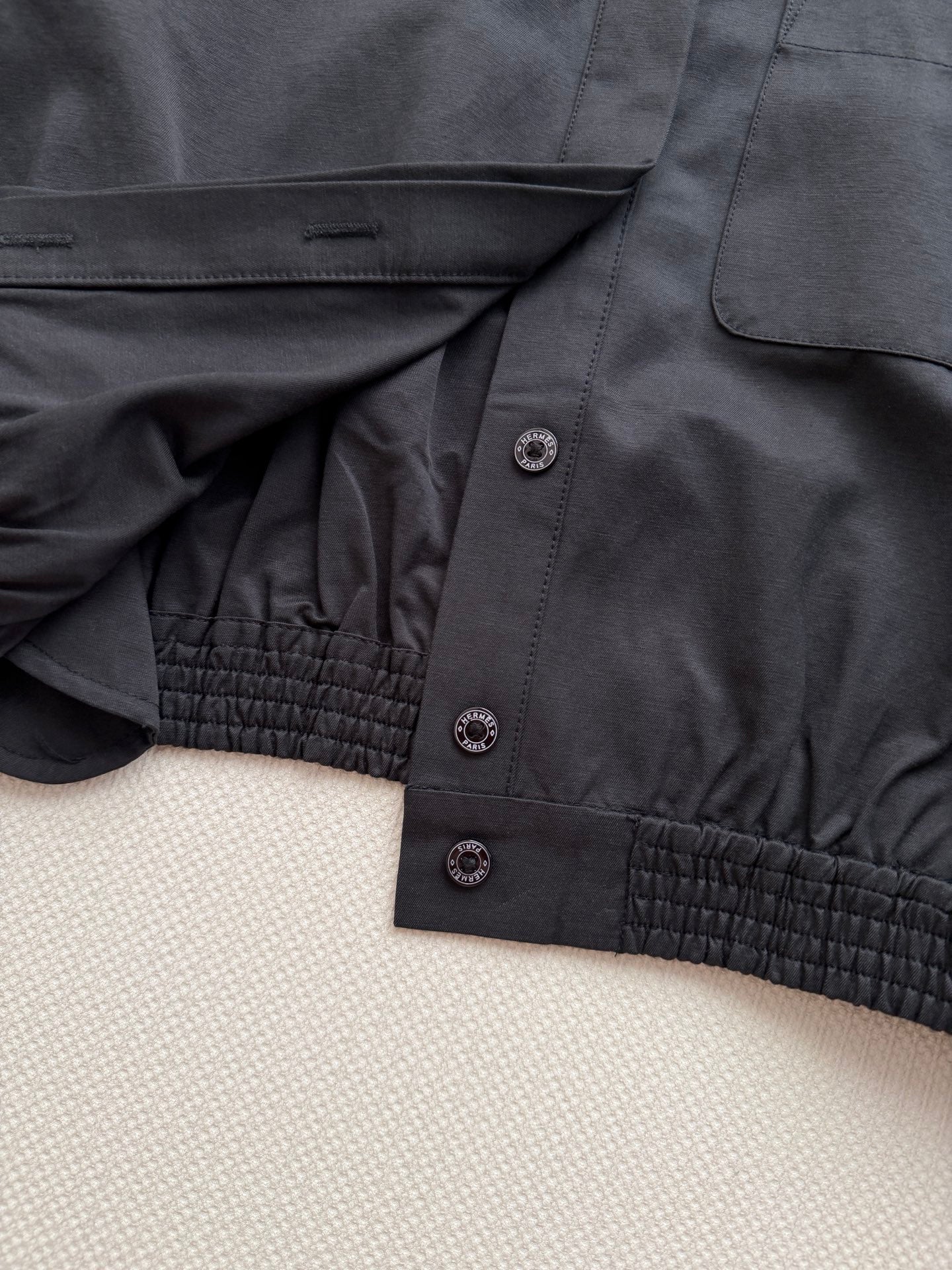 Hermes 2026 Short Workwear Jacket Black Cotton 742889