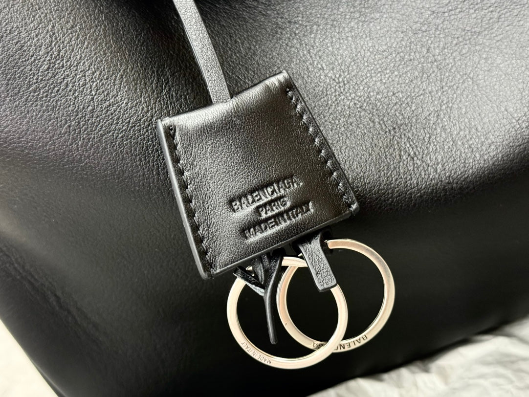 Balenciaga Medium Rodeo Bag 35 Black Calfskin Sliver Hardware