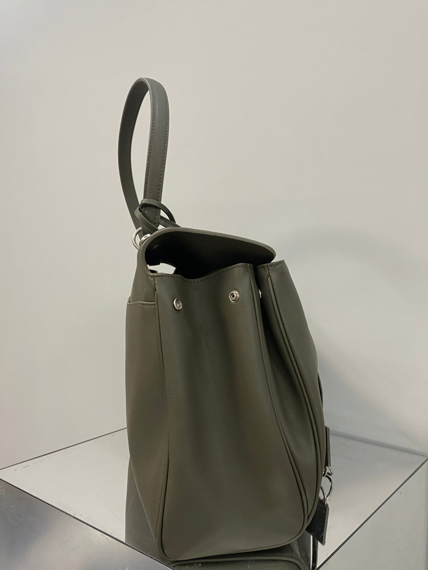 Balenciaga Large Rodeo Bag 40 Olive Green Caflskin Sliver Hardware