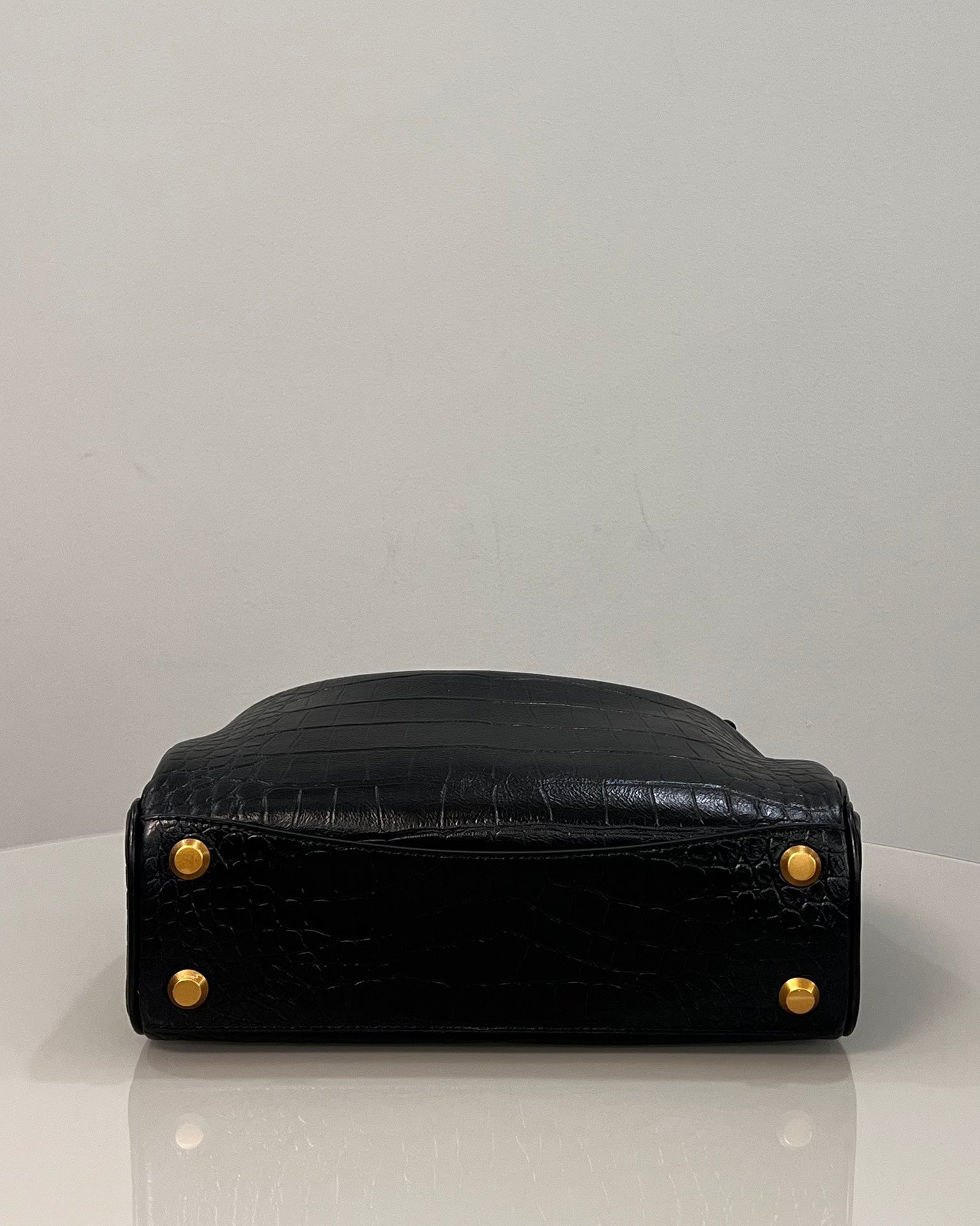 Balenciaga Small Rodeo Bag 29 Black Crocodile Skin Gold Hardware