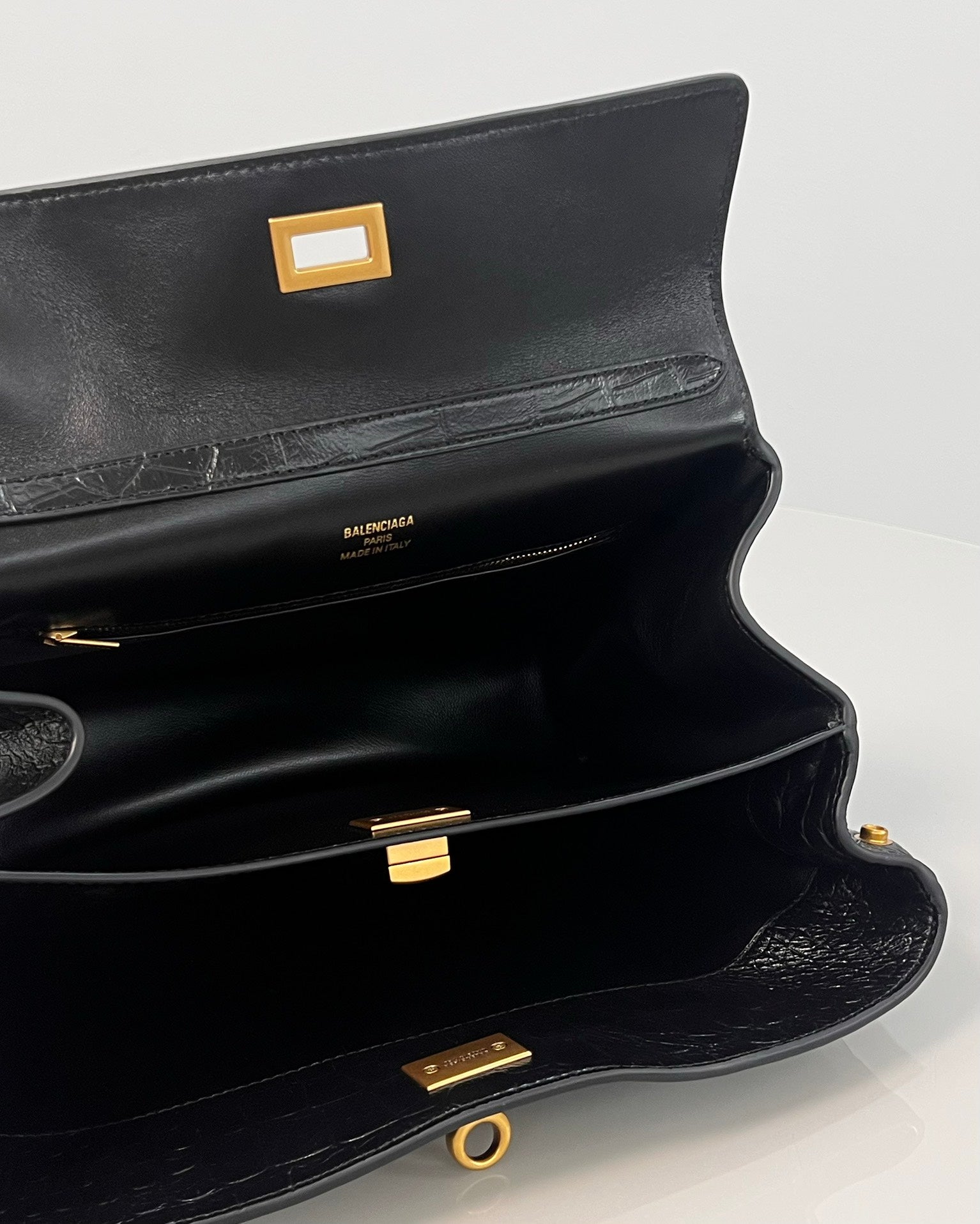 Balenciaga Small Rodeo Bag 29 Black Crocodile Skin Gold Hardware