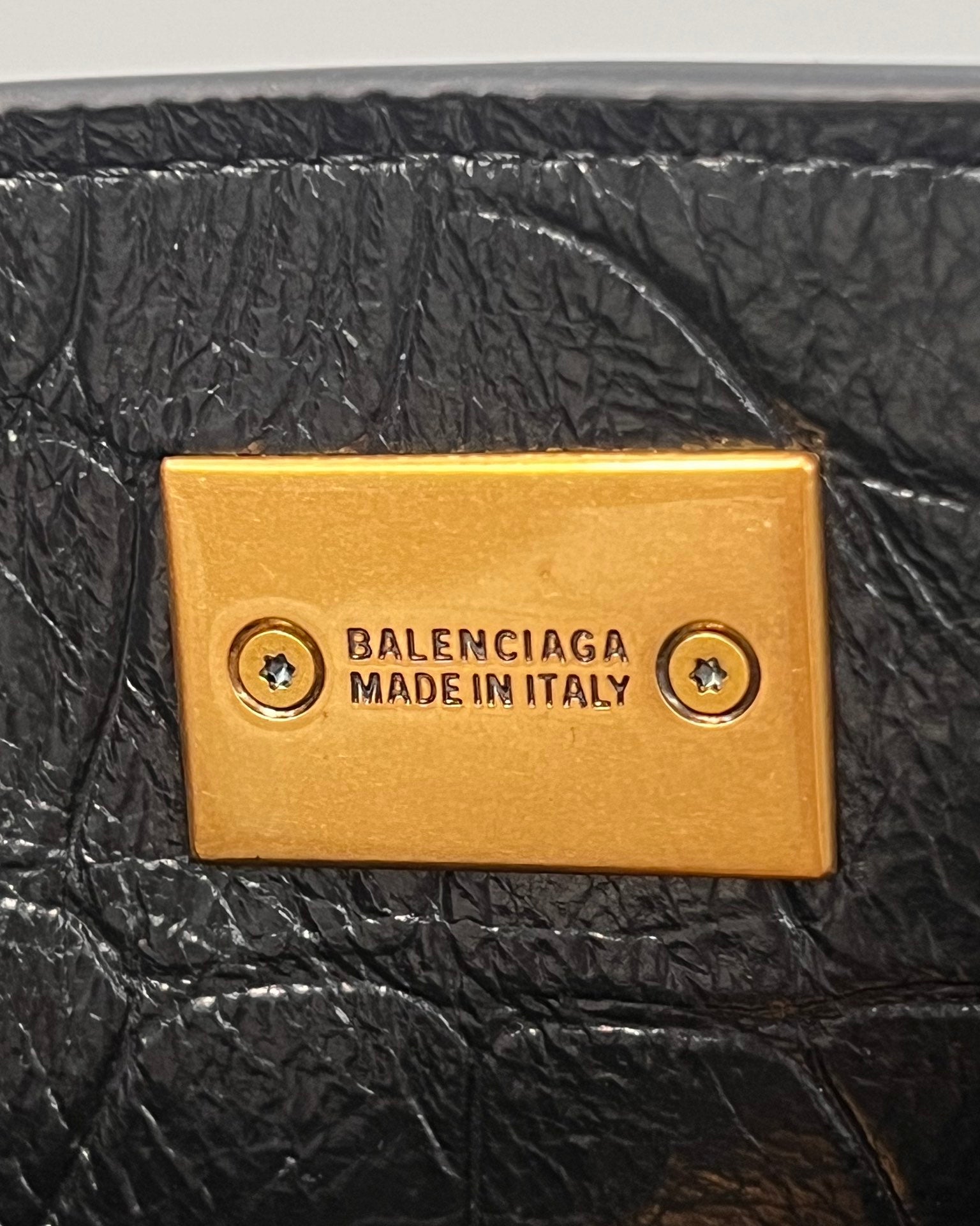 Balenciaga Small Rodeo Bag 29 Black Crocodile Skin Gold Hardware