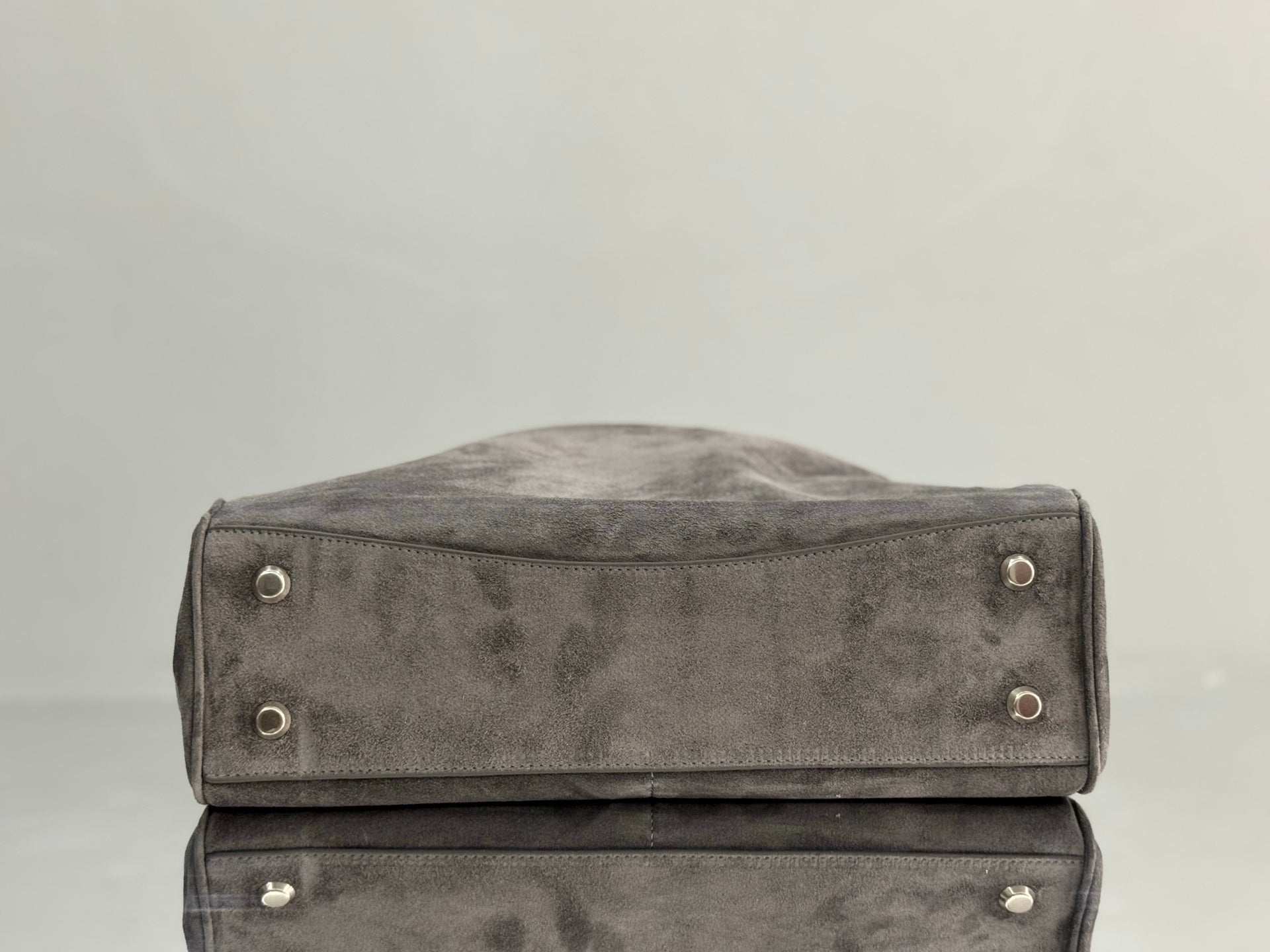 Balenciaga Medium Bag 35 Gray Suede Sliver Hardware