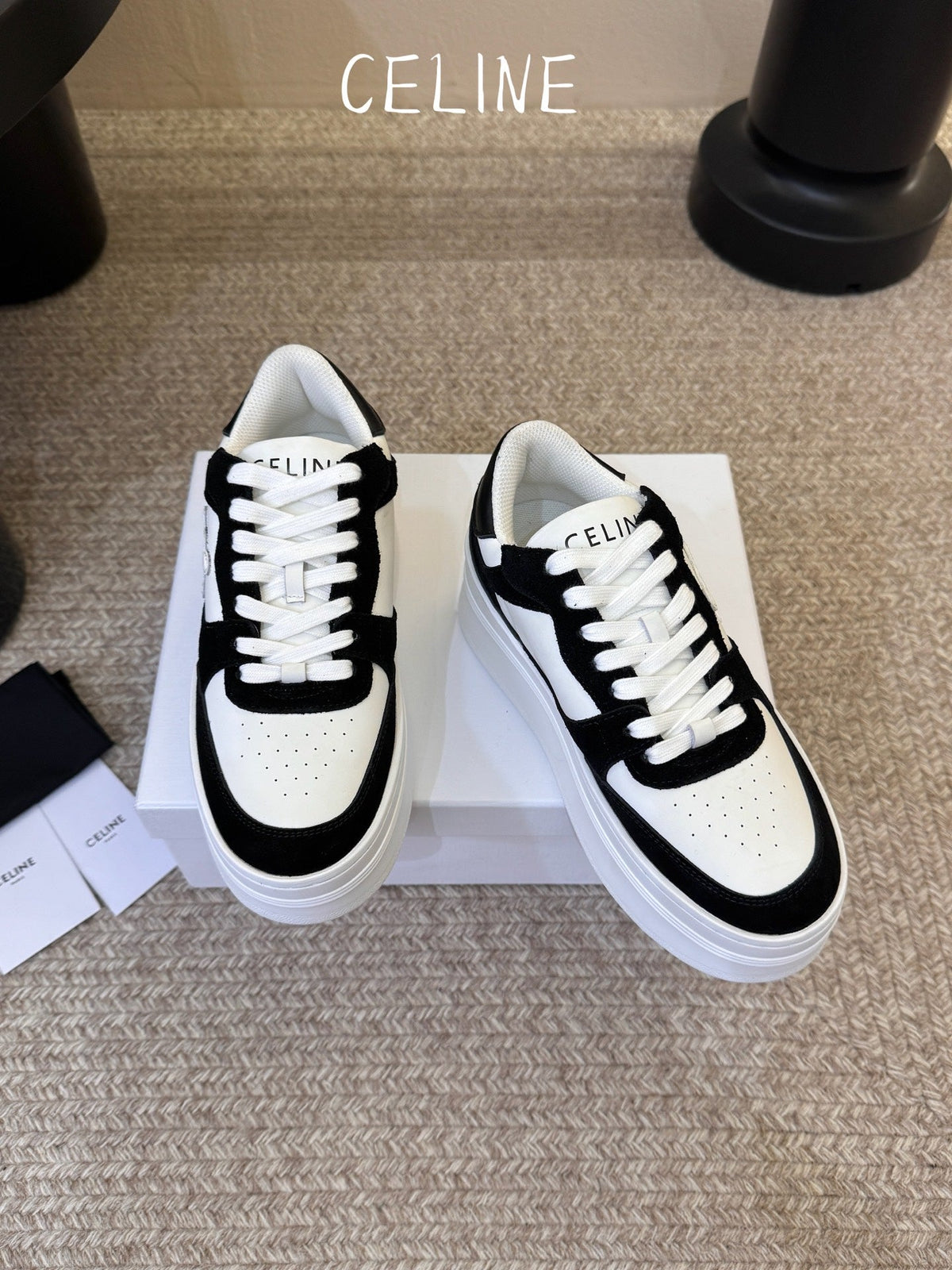 Celine 2026 Platform Sneakers 70mm Cowhide Suede 104873