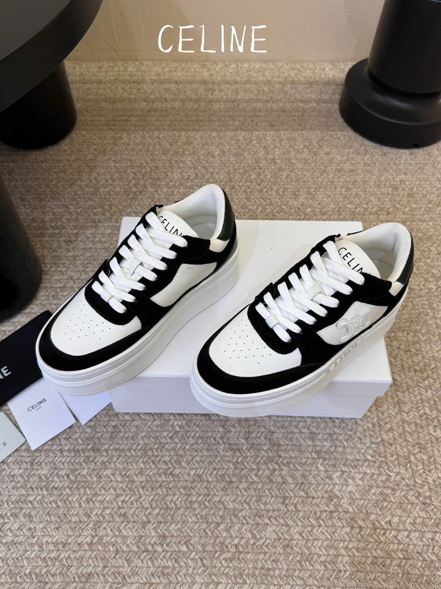 Celine 2026 Platform Sneakers 70mm Cowhide Suede 104873