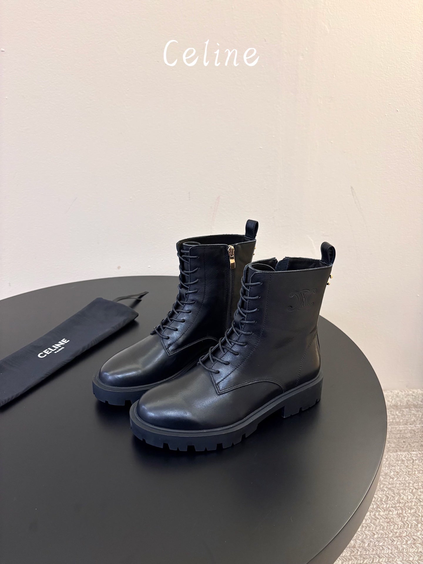 Celine 2026 Arc De Triomphe Platform Boots Suede Leather 104888