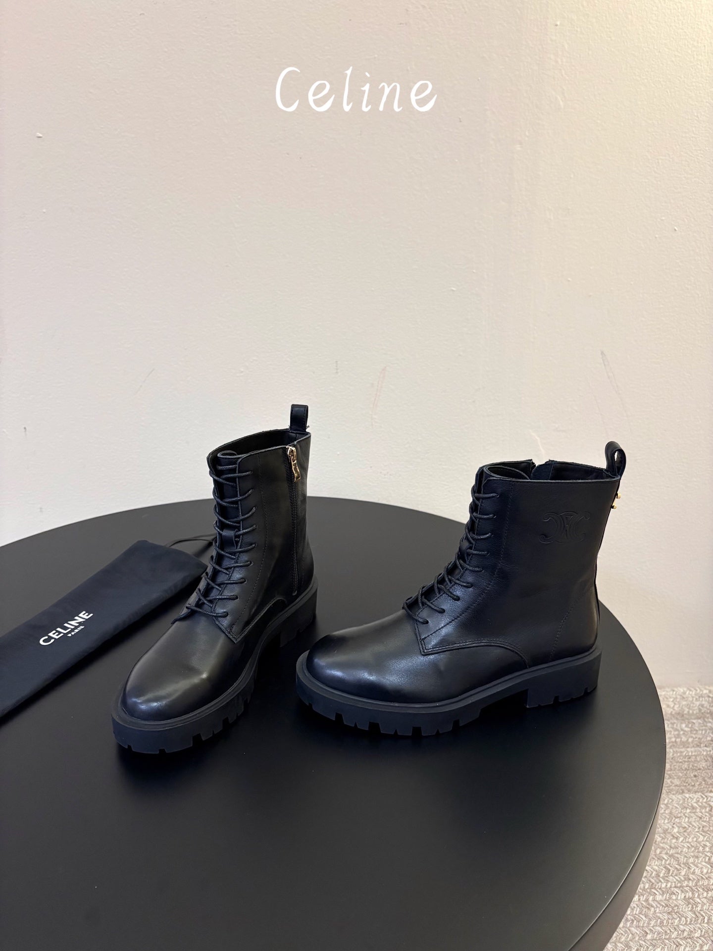 Celine 2026 Arc De Triomphe Platform Boots Suede Leather 104888