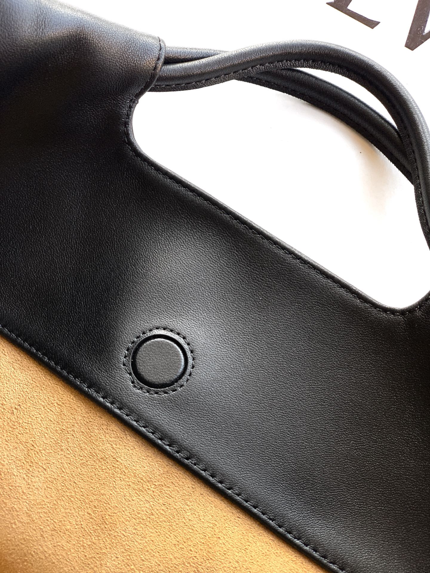 Loewe Flamenco Purse Tote Bag 38 White Black Lambskin 274696