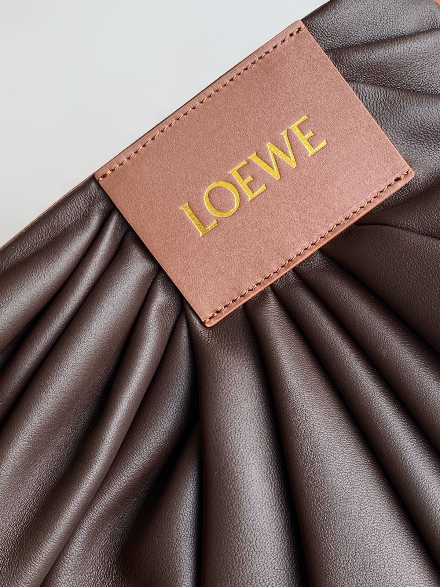 Loewe Draped Handbag 30 Brown Lambskin 280532
