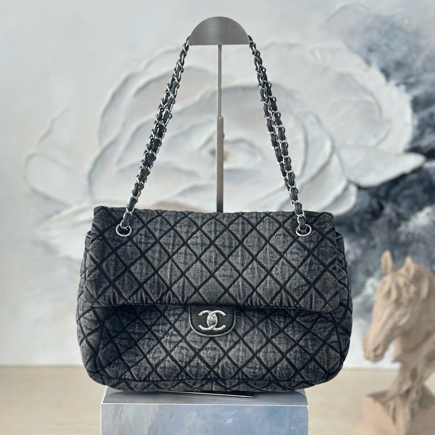 Chanel 2026 Quilted Denimpressions Flap Bag Denim Leather