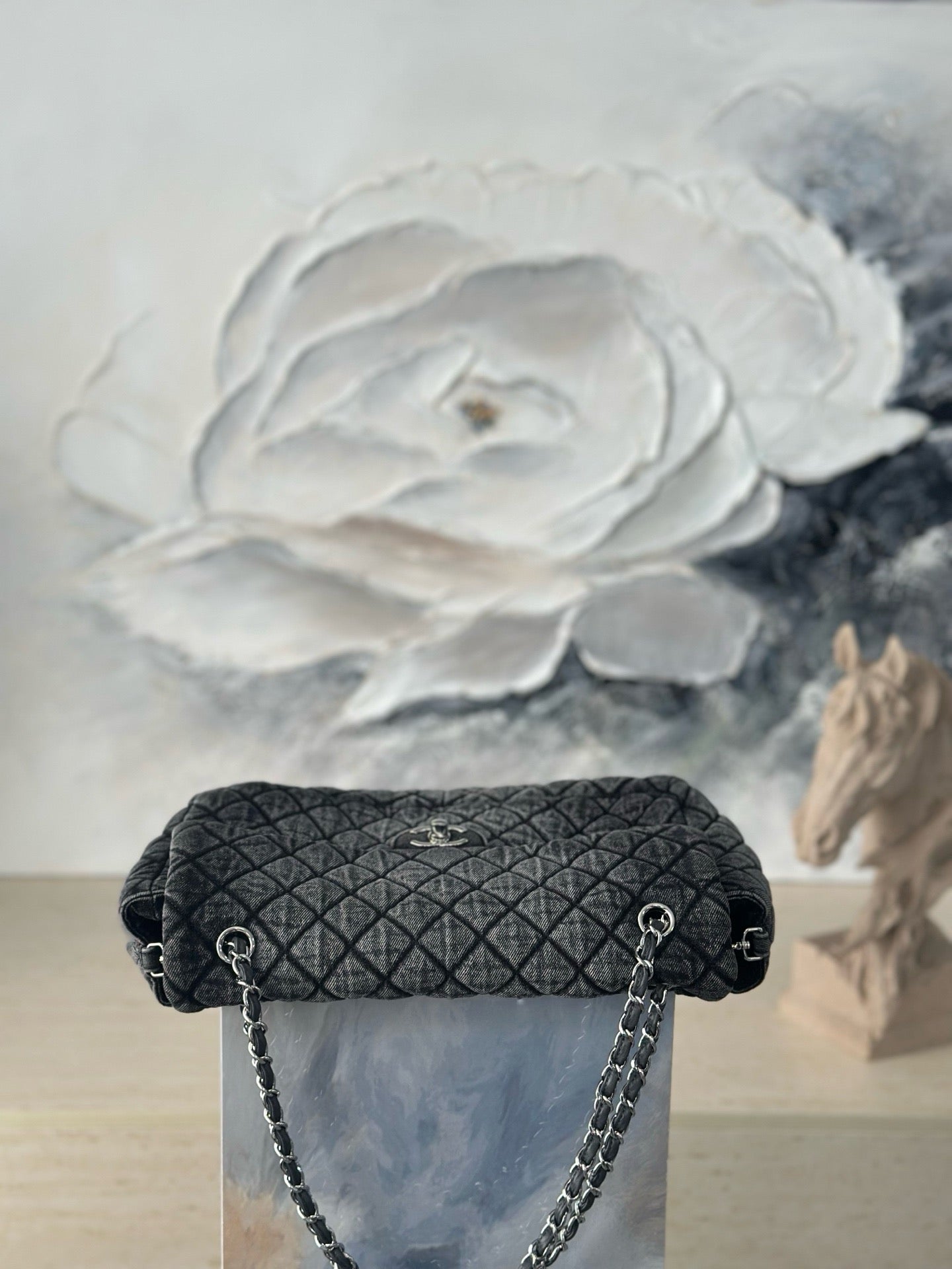 Chanel 2026 Quilted Denimpressions Flap Bag Denim Leather