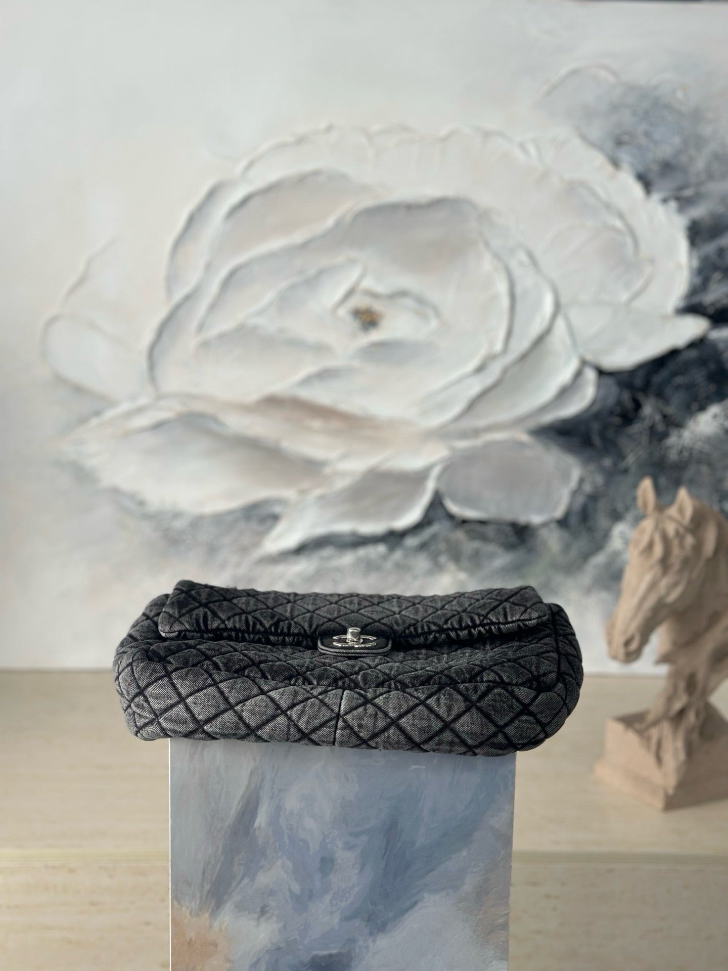 Chanel 2026 Quilted Denimpressions Flap Bag Denim Leather