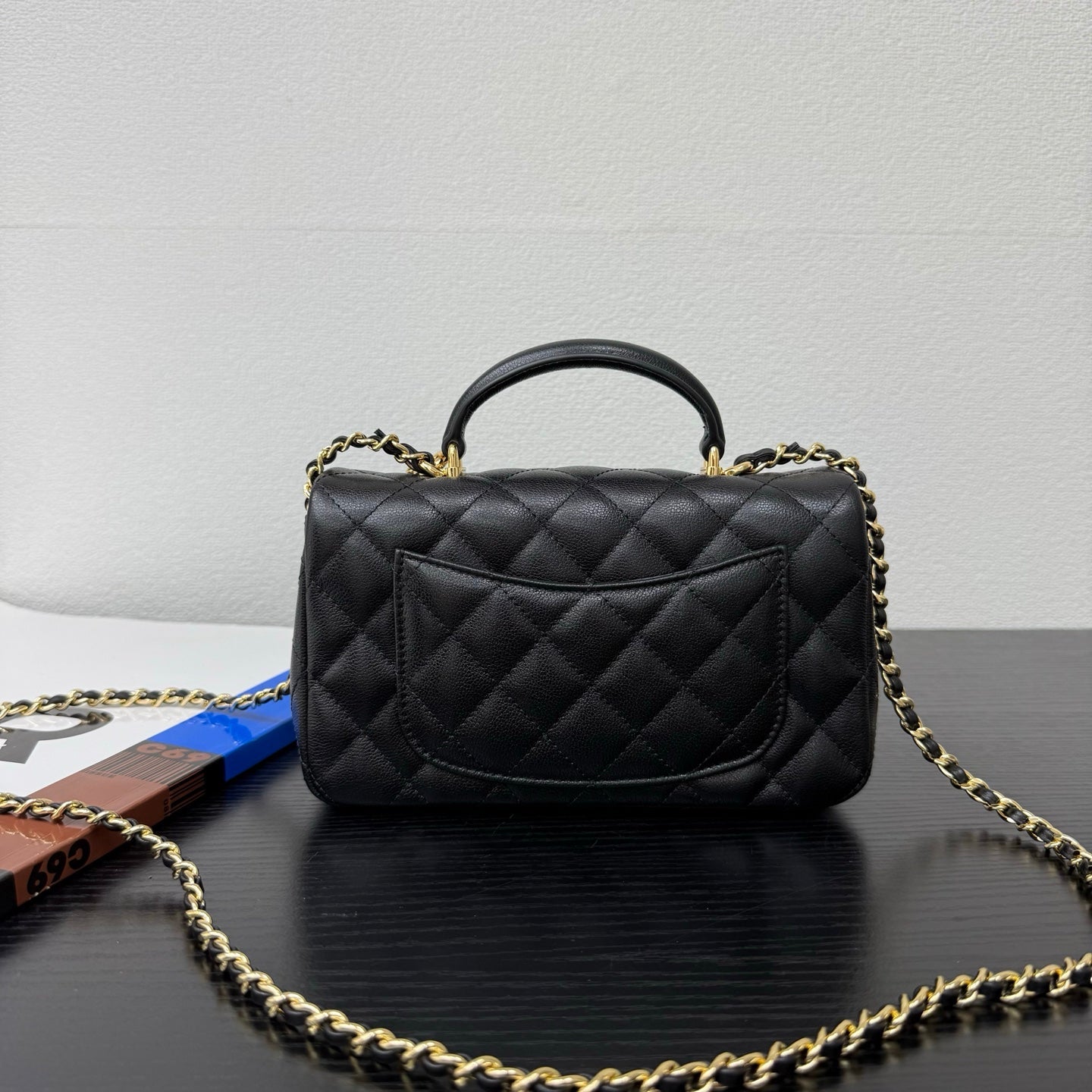 Chanel 2026 Top Handle Flap Bag 20cm with Squirrel Charm Black Calfskin