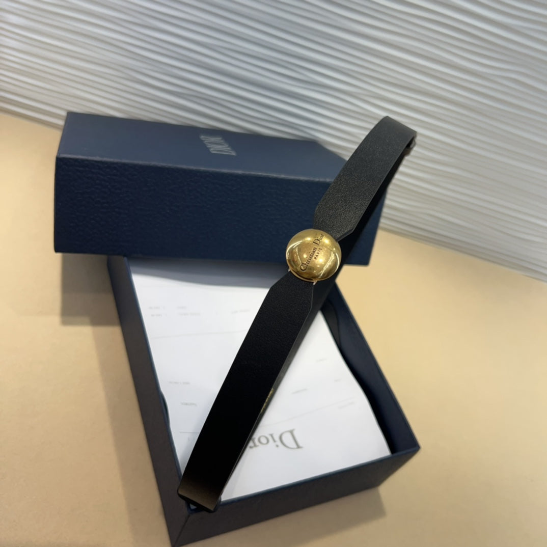 Dior 2026 D-Pépite Belt 15mm Black Leather 184991