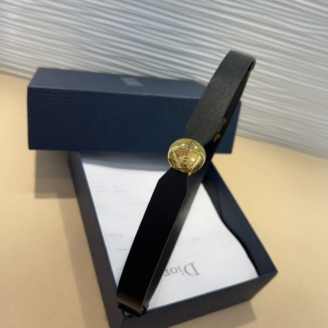 Dior 2026 D-Pépite Belt 15mm Black Leather 184991
