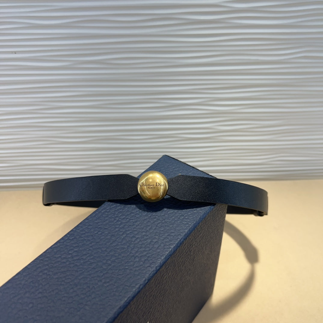 Dior 2026 D-Pépite Belt 15mm Black Leather 184991