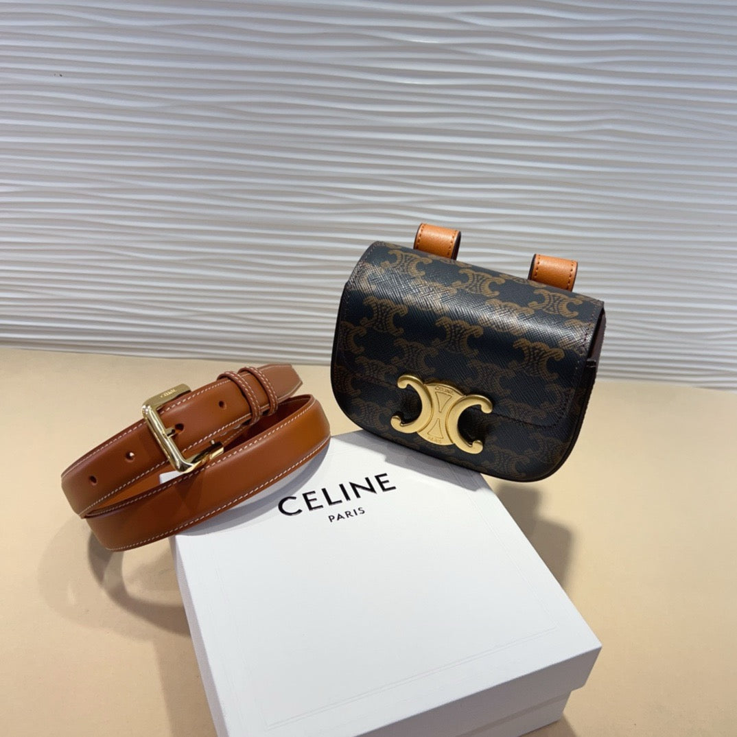 Celine 2026 Arc De Triomphe Belt Bag 25mm Leather