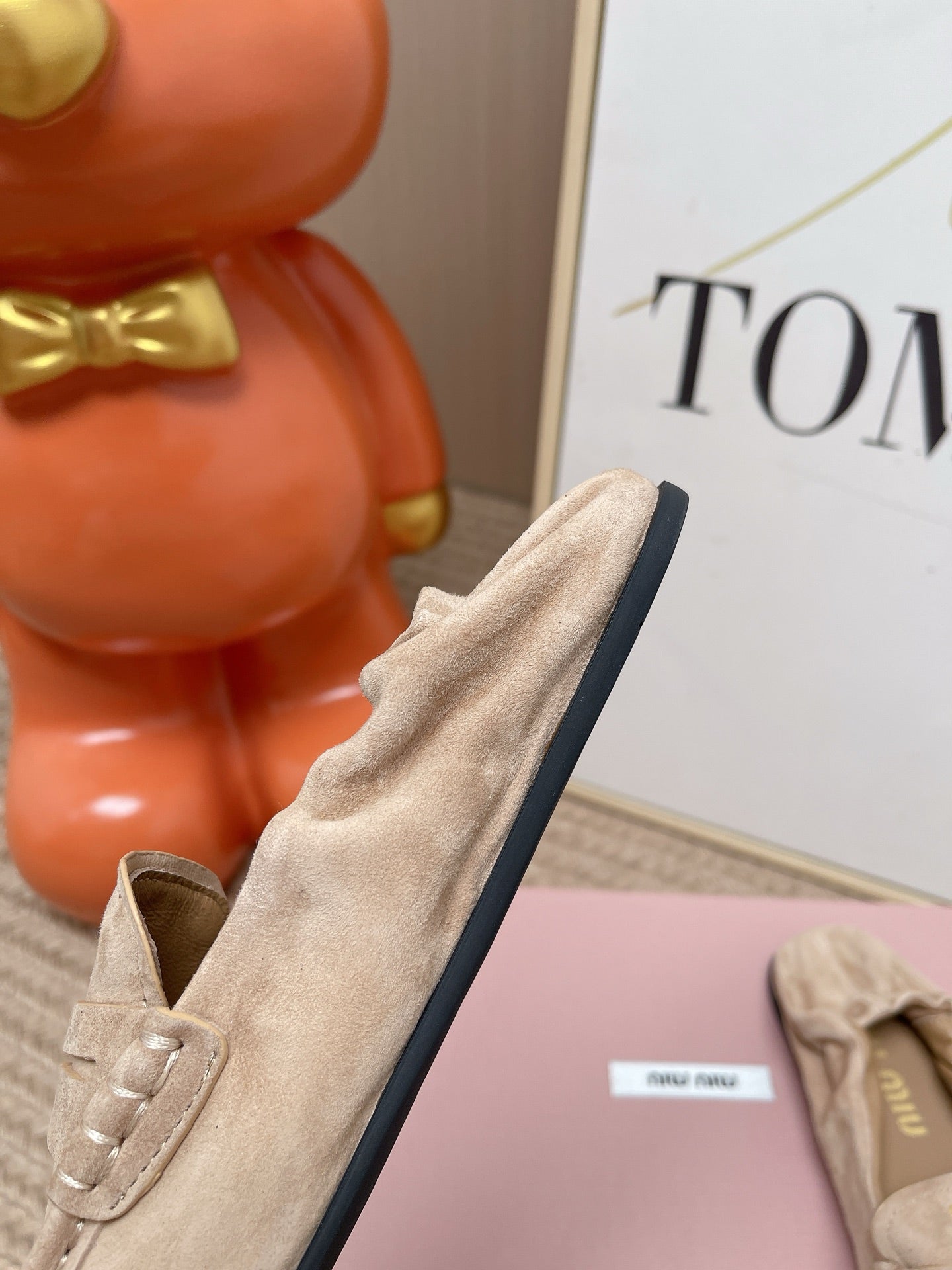 Miumiu 2026 Ruches Penny Loafers Suede Cowhide 950931