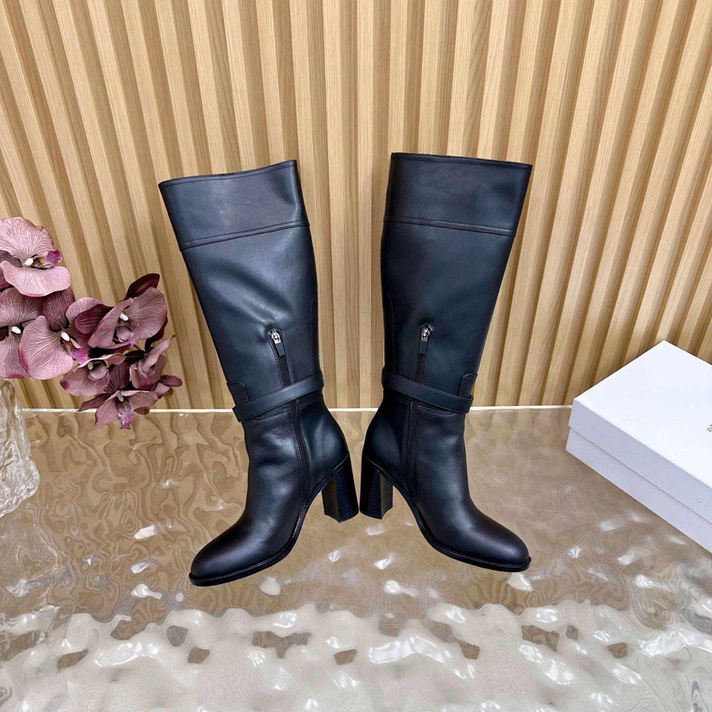 Dior 2026 D-Town Heeled Boots 80mm Suede Calfskin 956000