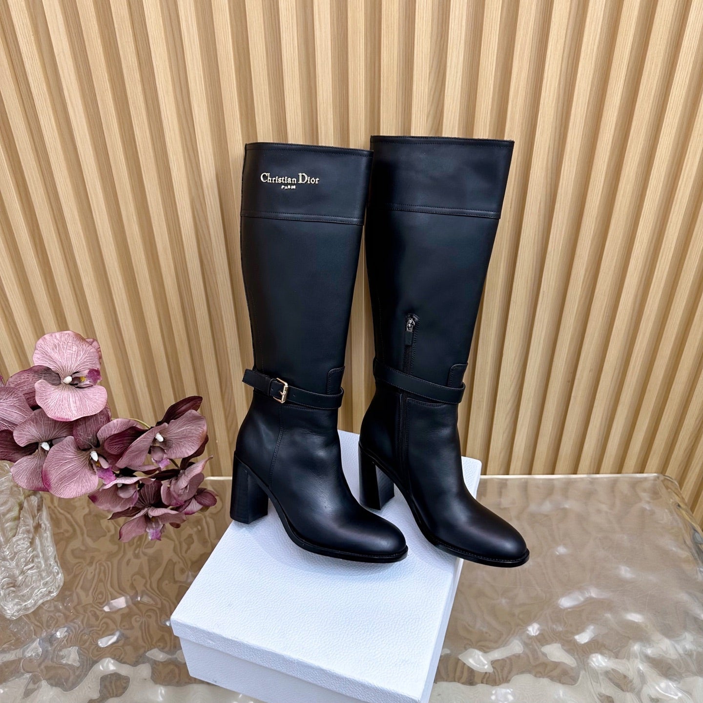 Dior 2026 D-Town Heeled Boots 80mm Suede Calfskin 956000