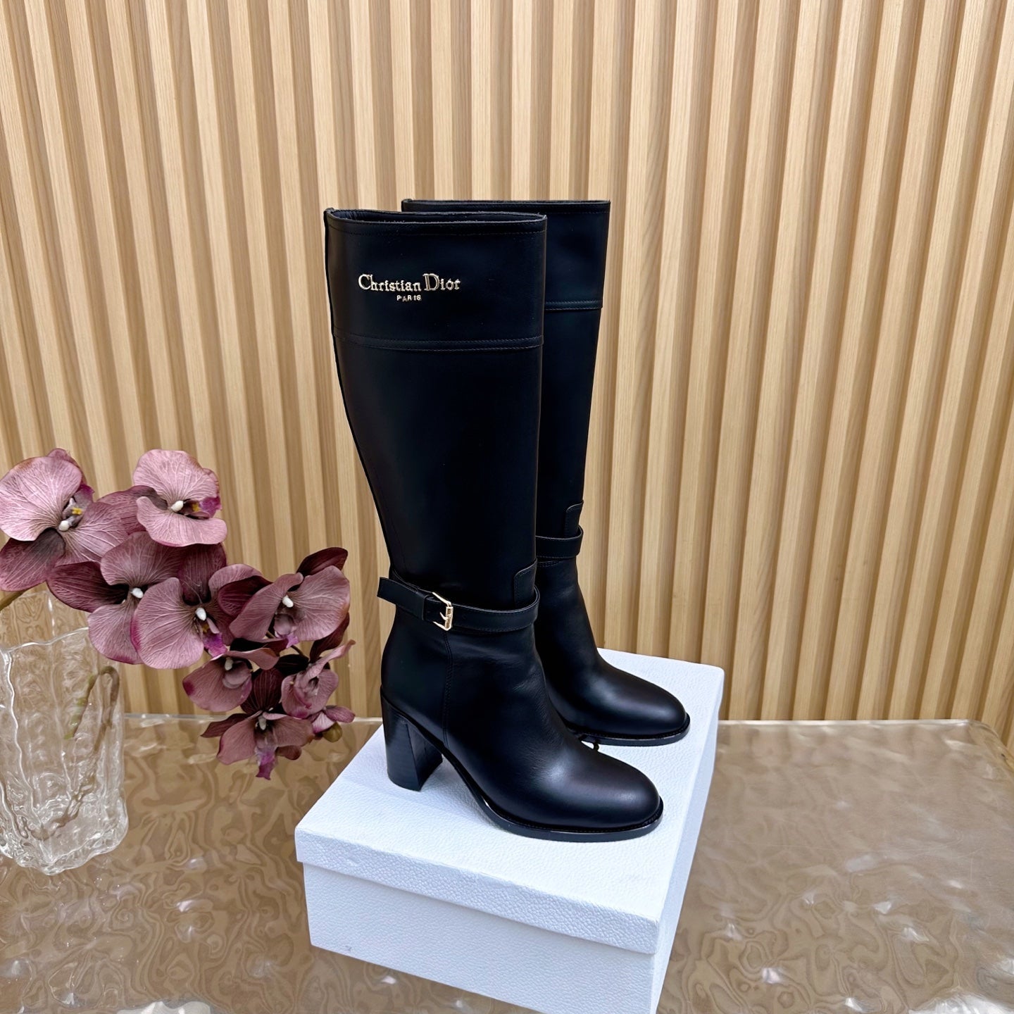 Dior 2026 D-Town Heeled Boots 80mm Suede Calfskin 956000