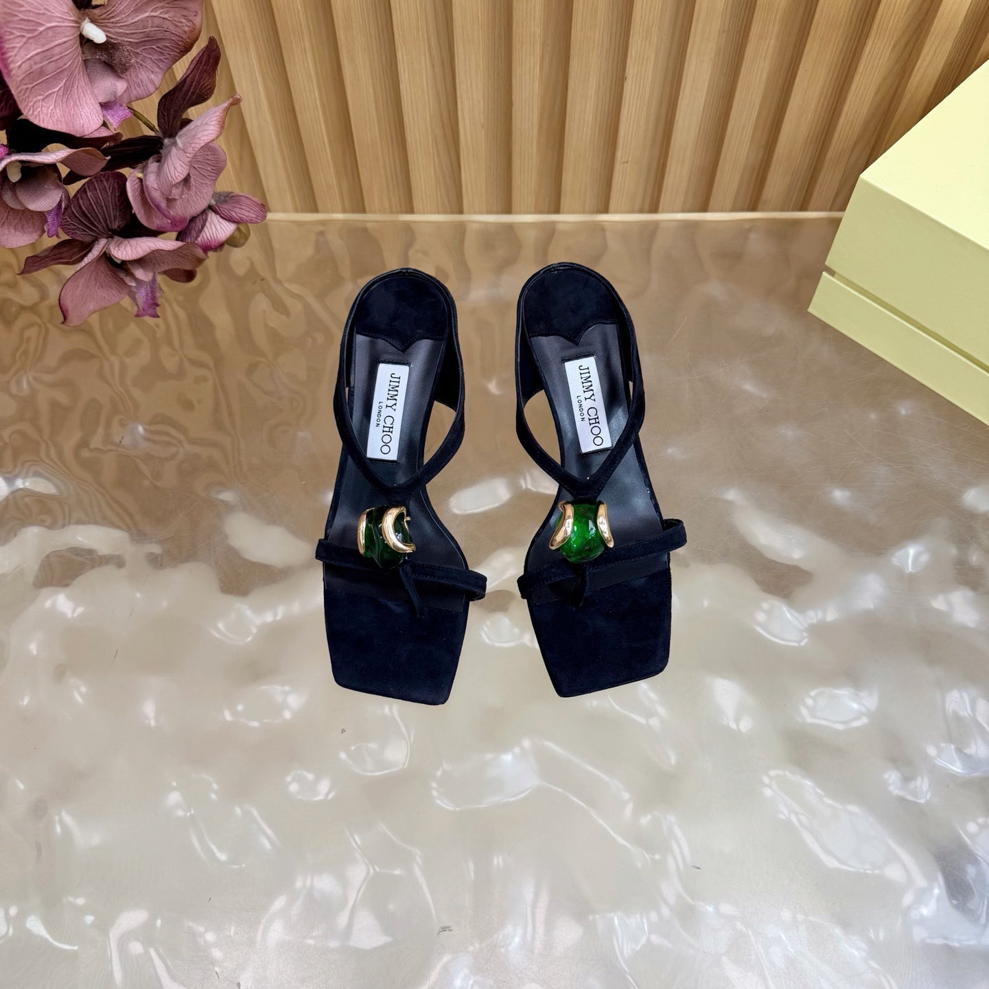 Jimmy Choo 2026 Emeri Stone Sandals 85mm Suede 949785