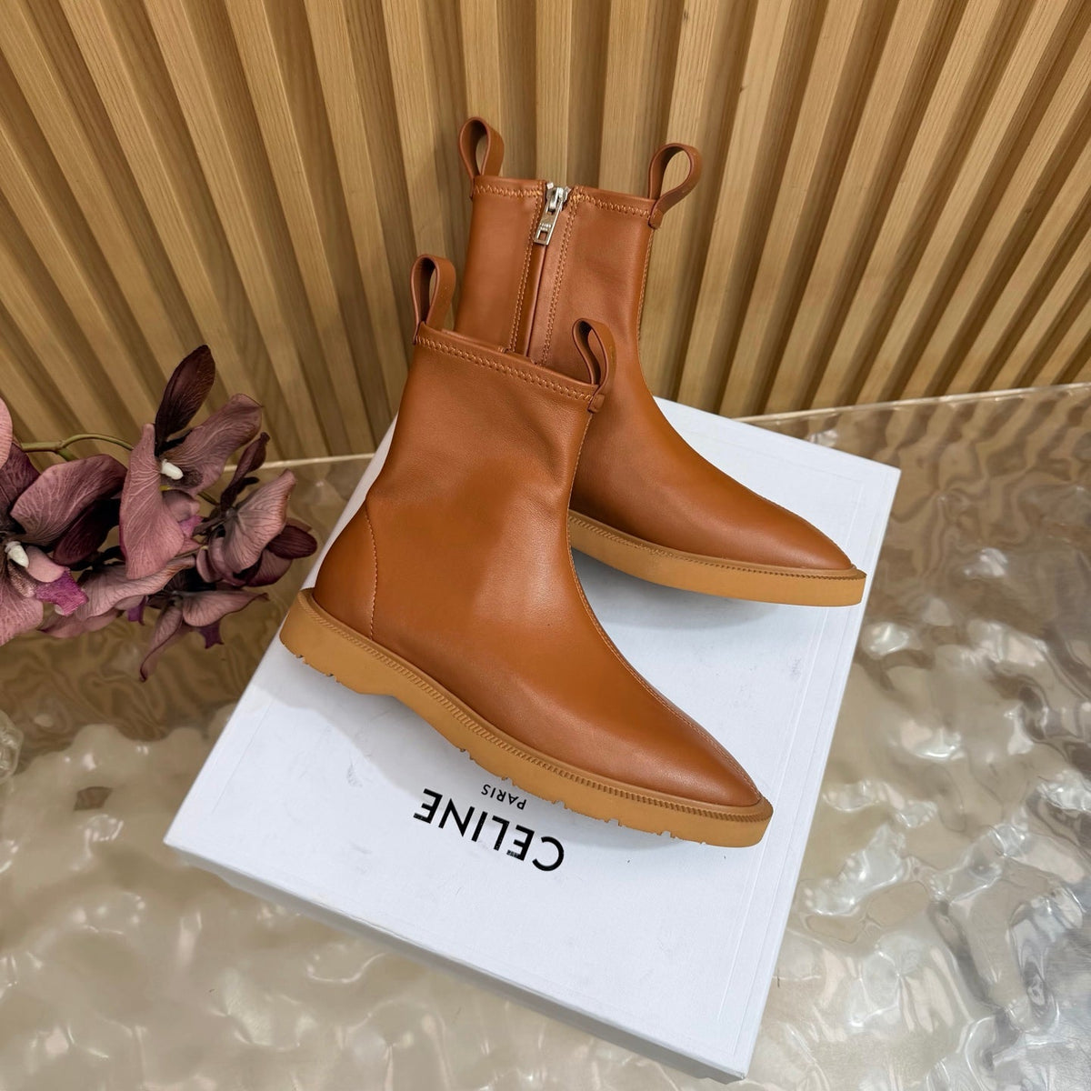 Celine 2026 Zipper Ankle Boots Suede Leather 995593