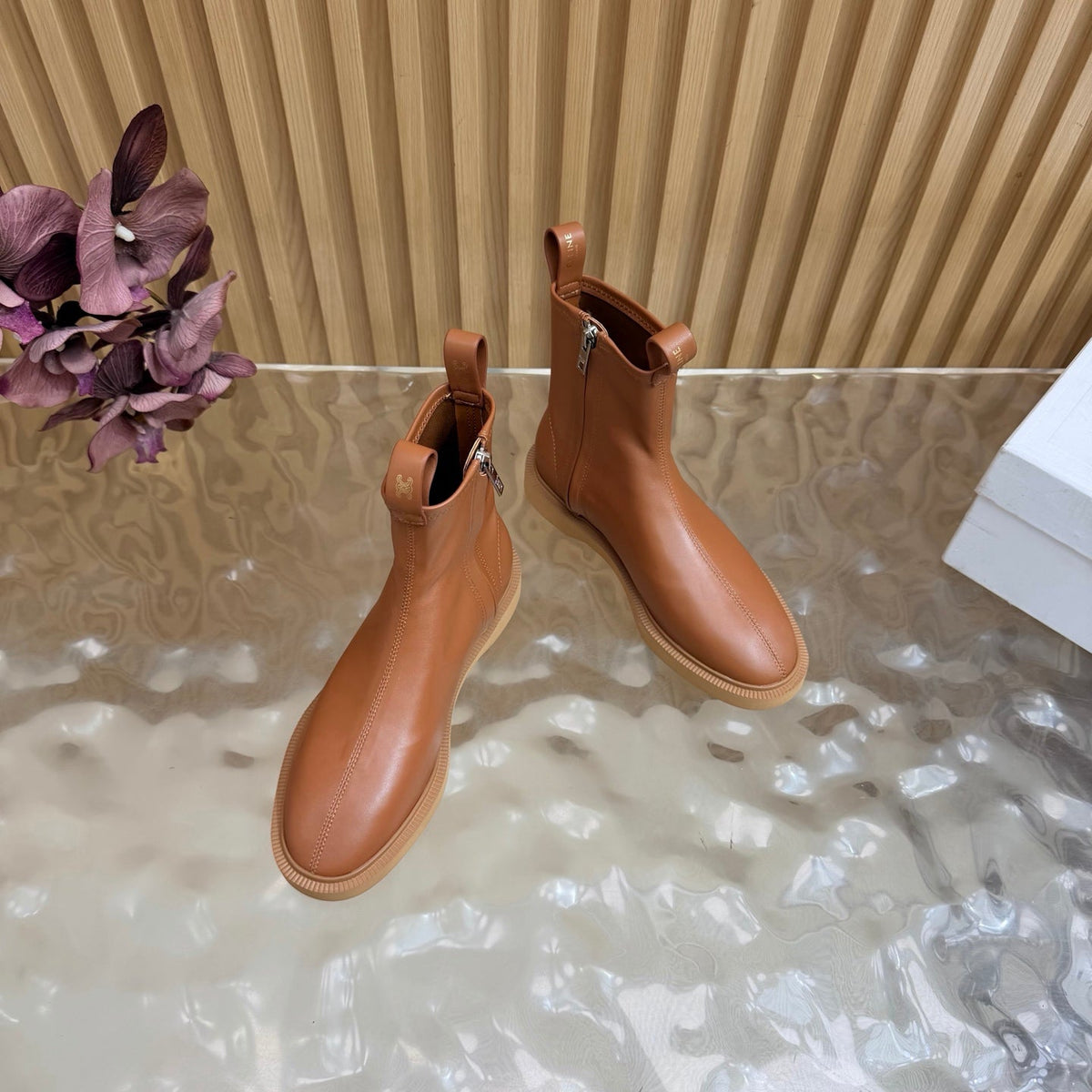Celine 2026 Zipper Ankle Boots Suede Leather 995593