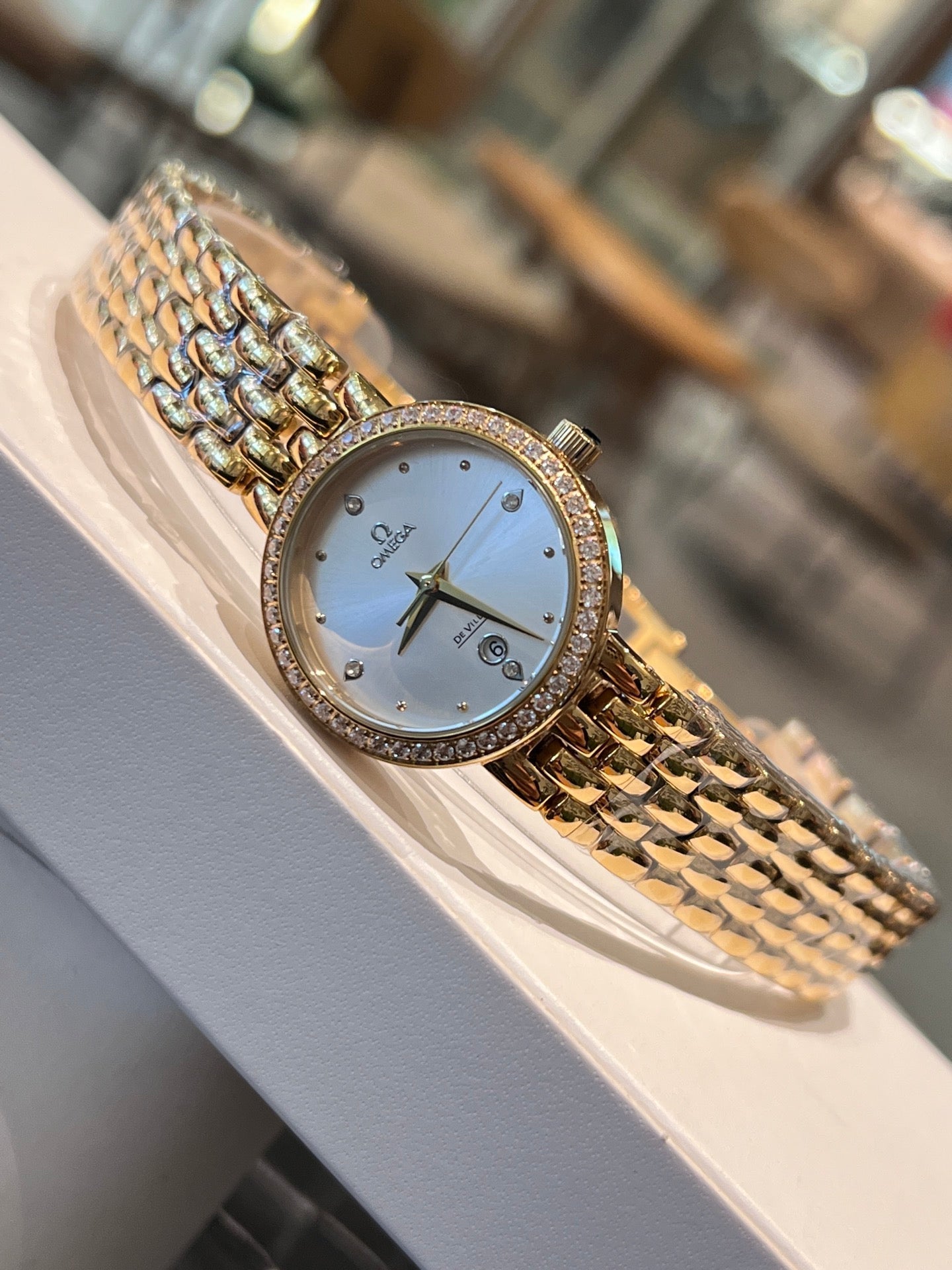 Omega De Ville Prestige 'Diamond' 28mm Watch