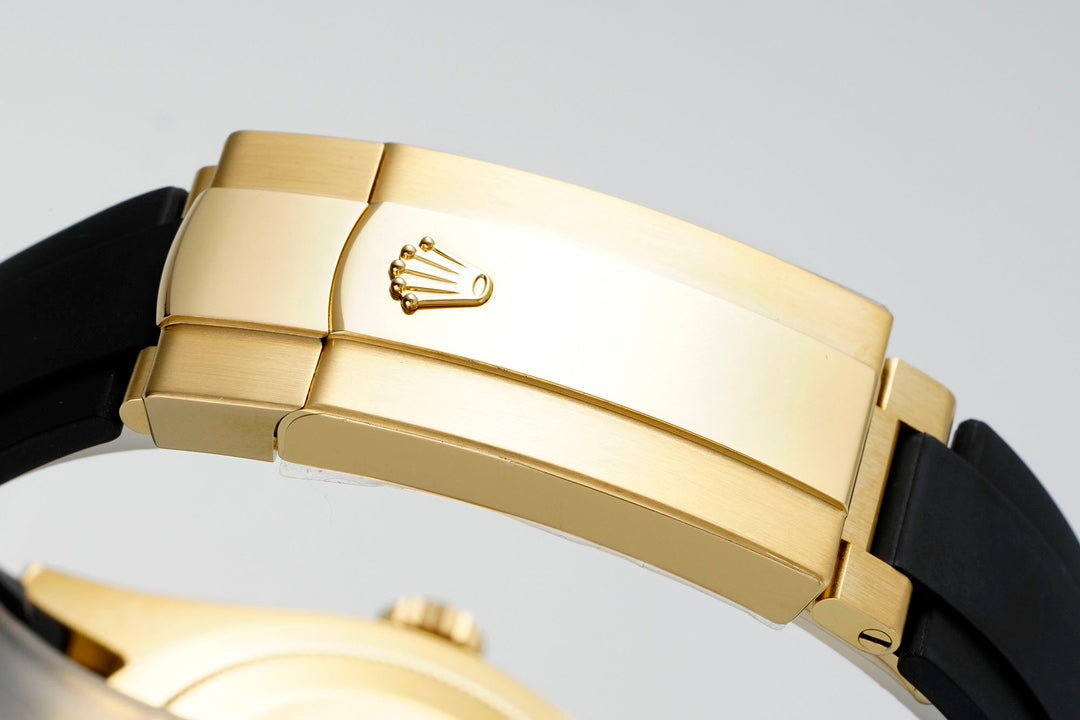 Rolex Sky-Dweller 42mm Gold Case Black Dial Rubber Strap