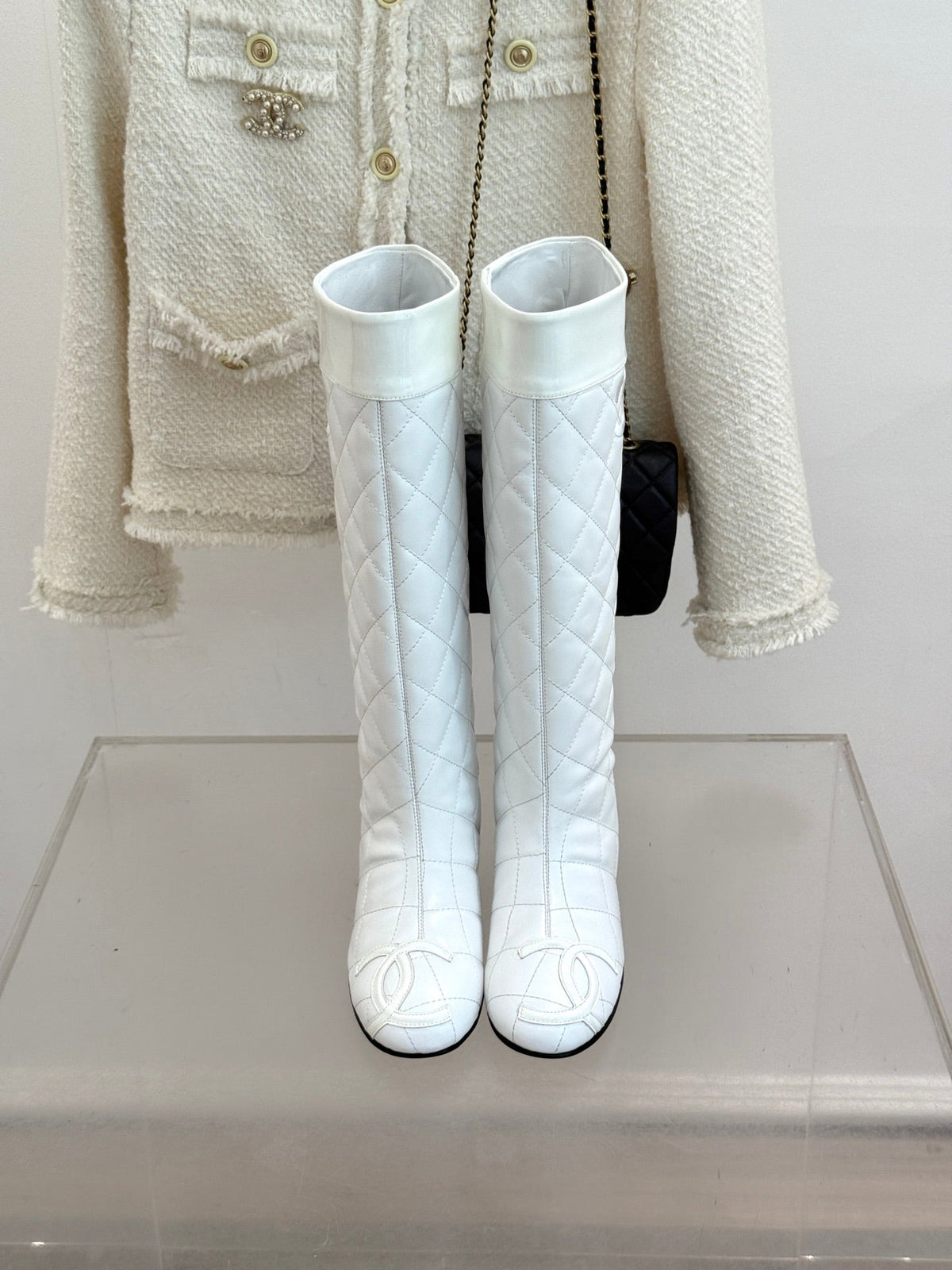 Chanel 2026 Quilted Ligne Cambon Boots Suede Leather 188462