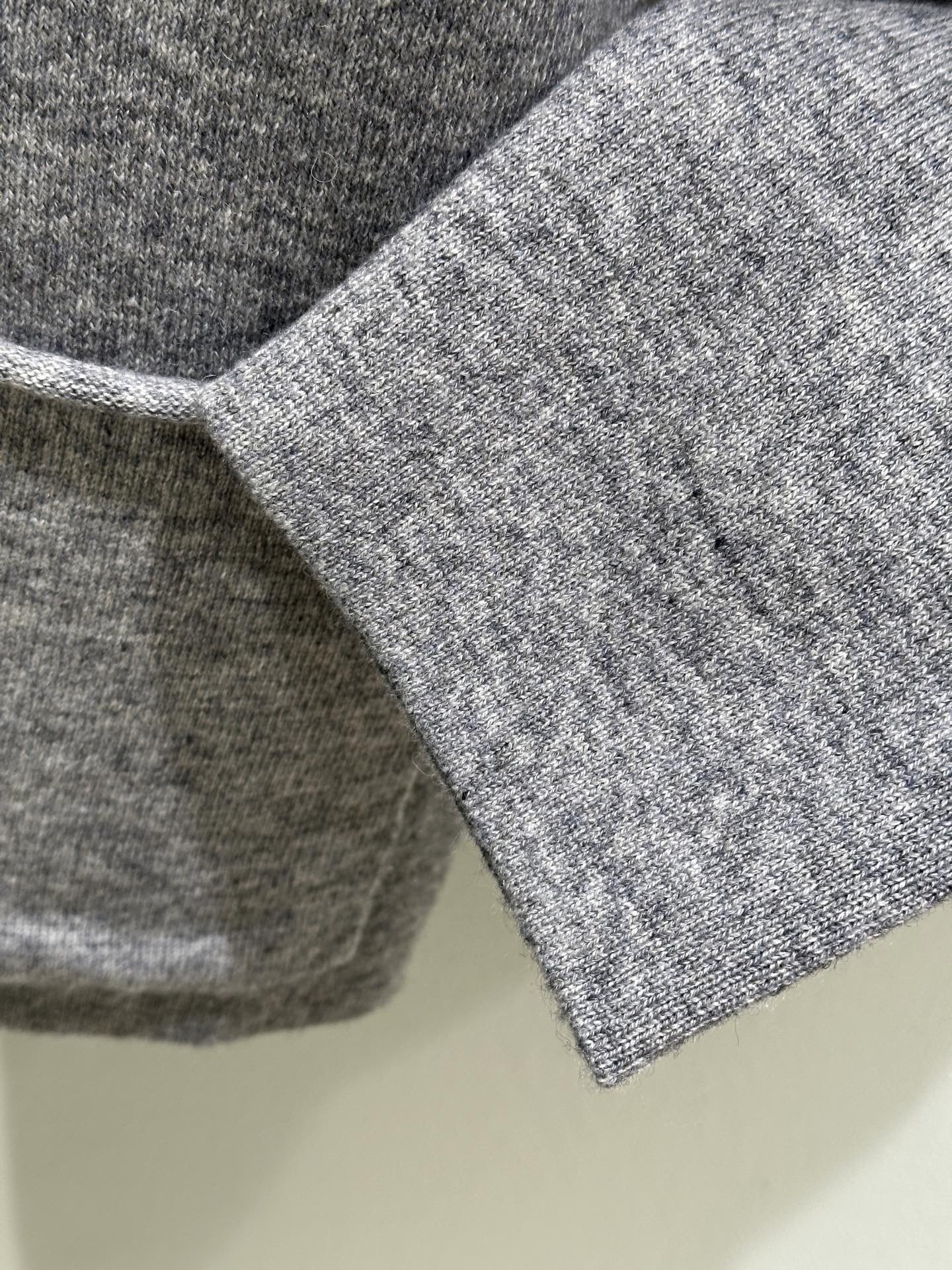 Miumiu 2026 Half-zipper Sweater Grey Mix Blue Cashmere