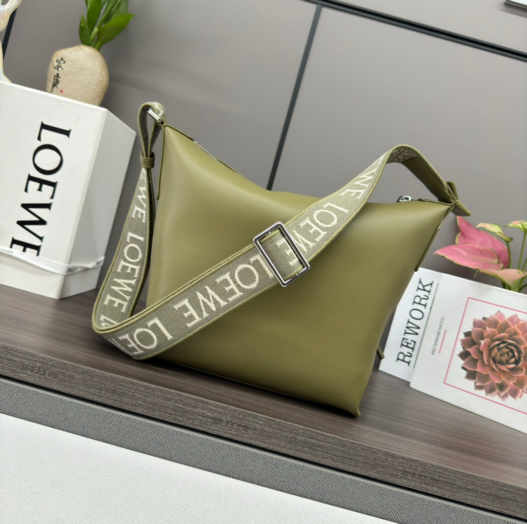 Loewe Small Cubi Crossbody Bag 29 Olive Green Calfskin 280611