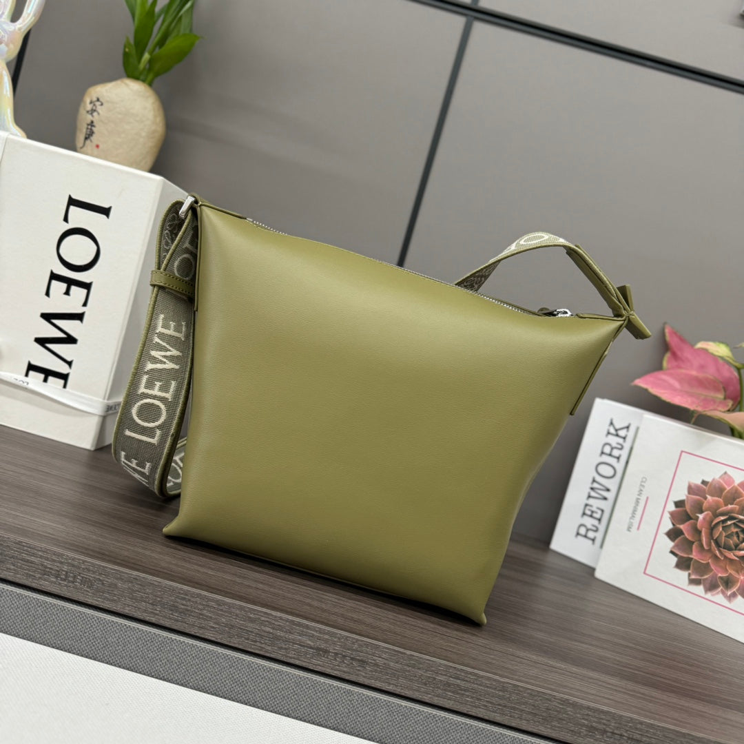 Loewe Small Cubi Crossbody Bag 29 Olive Green Calfskin 280611